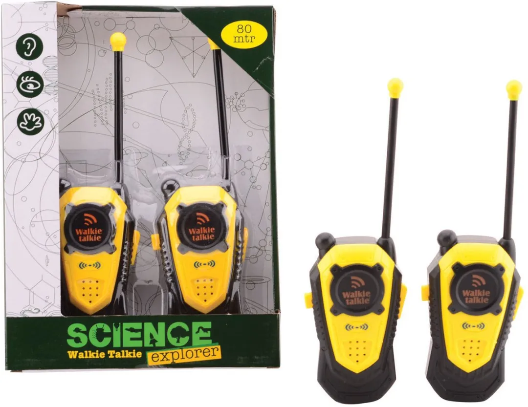 Johntoy Science Explorer Walkie Talkie 26945 - 2 Stuks - Geel