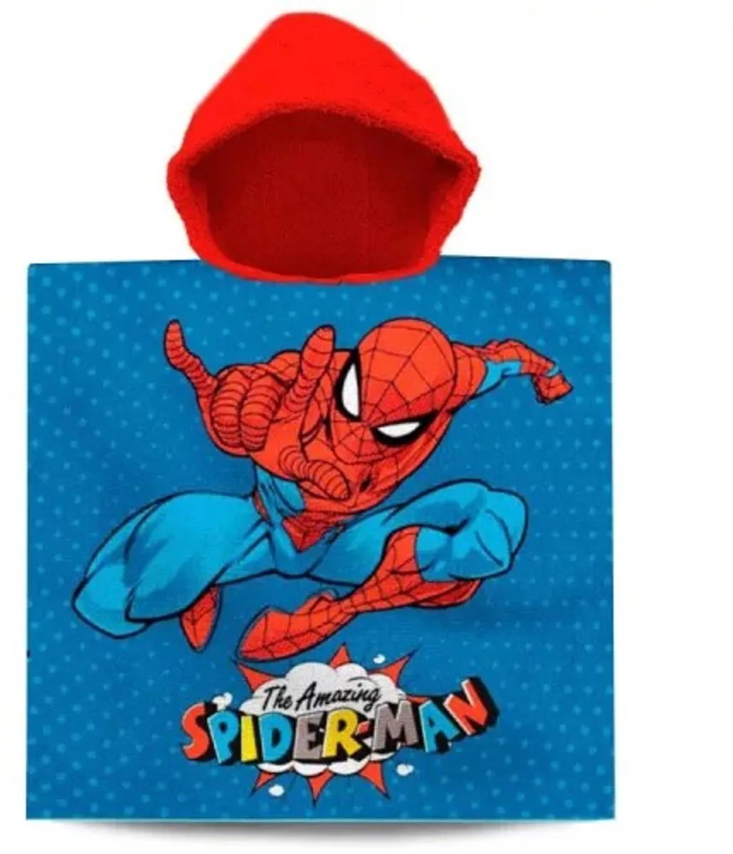 Marvel Spider-Man Badcape - Blauw - 60x120cm