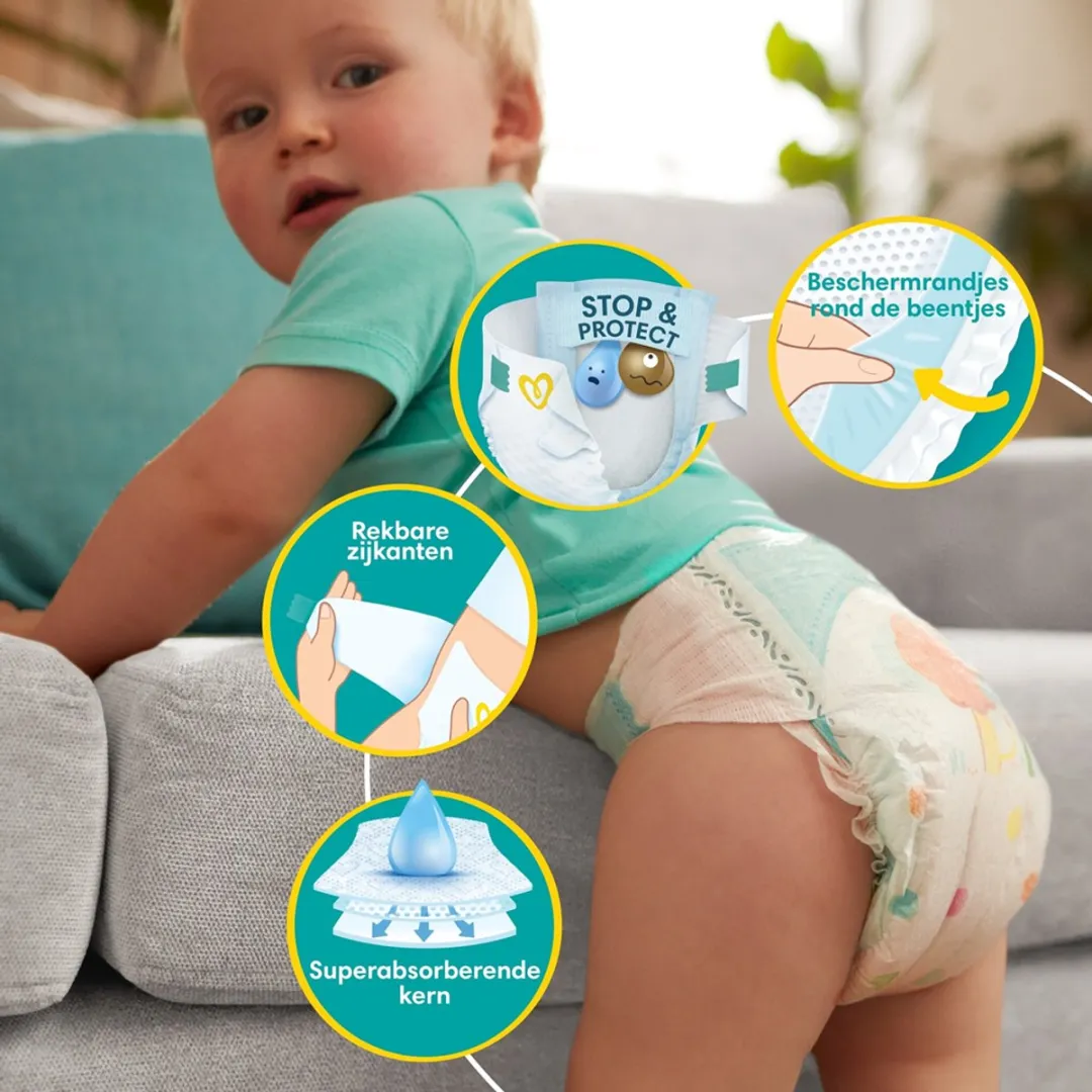 Pampers Baby-Dry Maat 4 Luiers 9-14kg - 47 Stuks