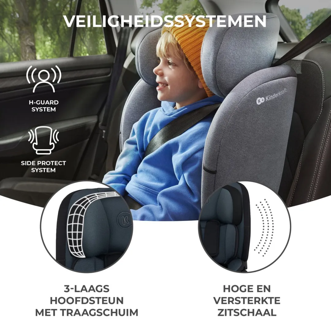 KinderKraft ONETO3 I-SIZE Autostoeltje 76-150cm - Isofix - Zwart
