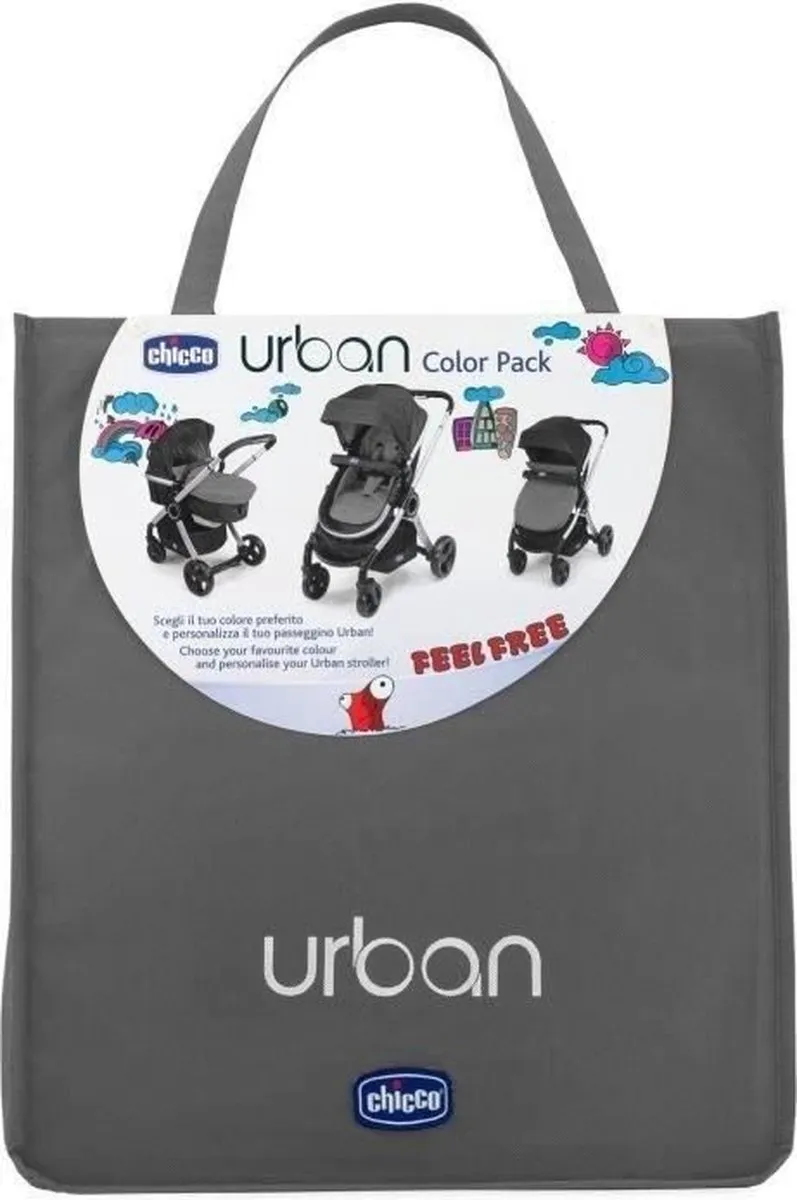 Chicco Urban Kinderwagenbekleding Antraciet - Voetenkap, Zonkap & Verkleinkussen
