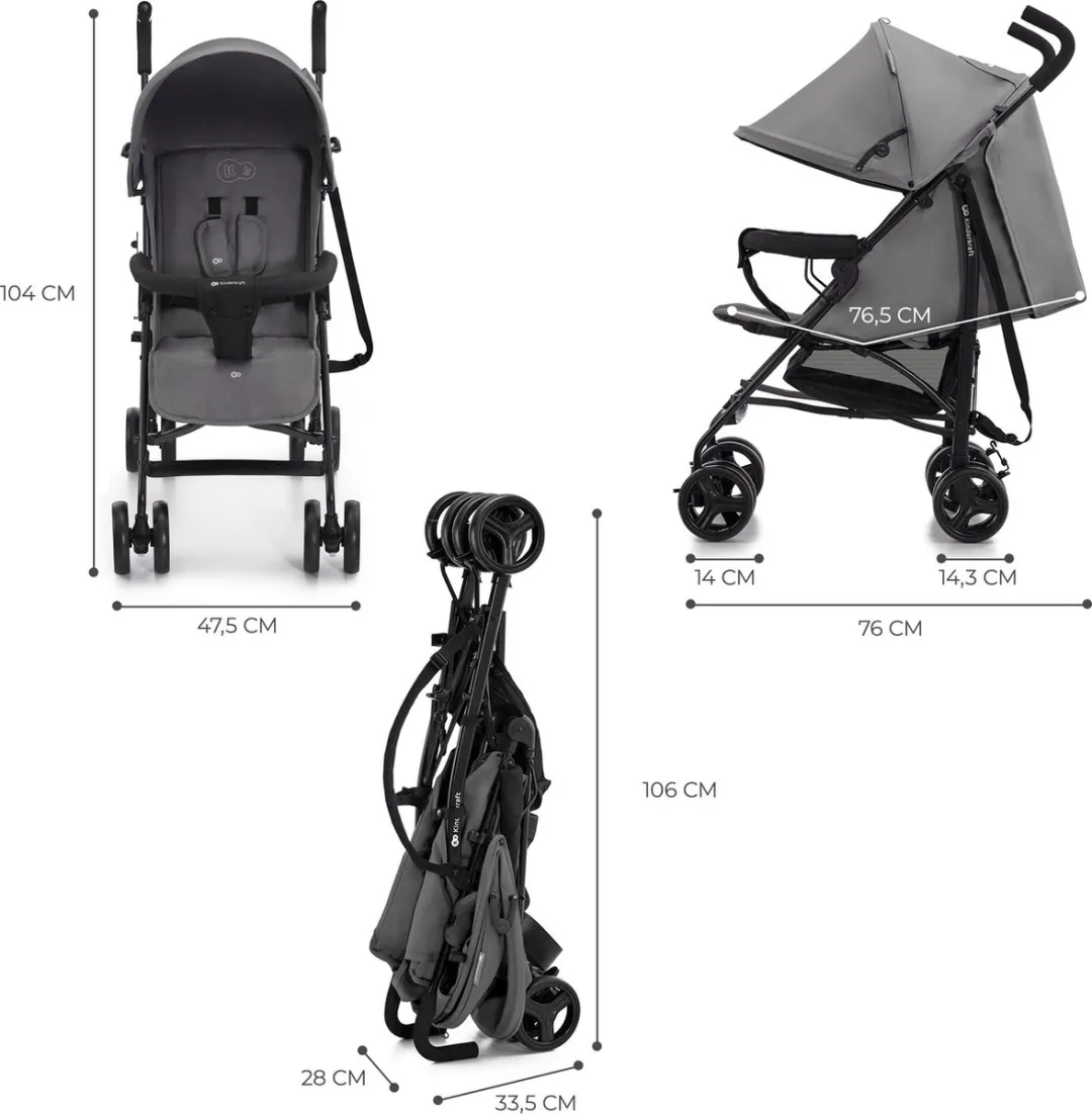 KinderKraft TIK Buggy Reisbuggy 6,5 kg Grijs