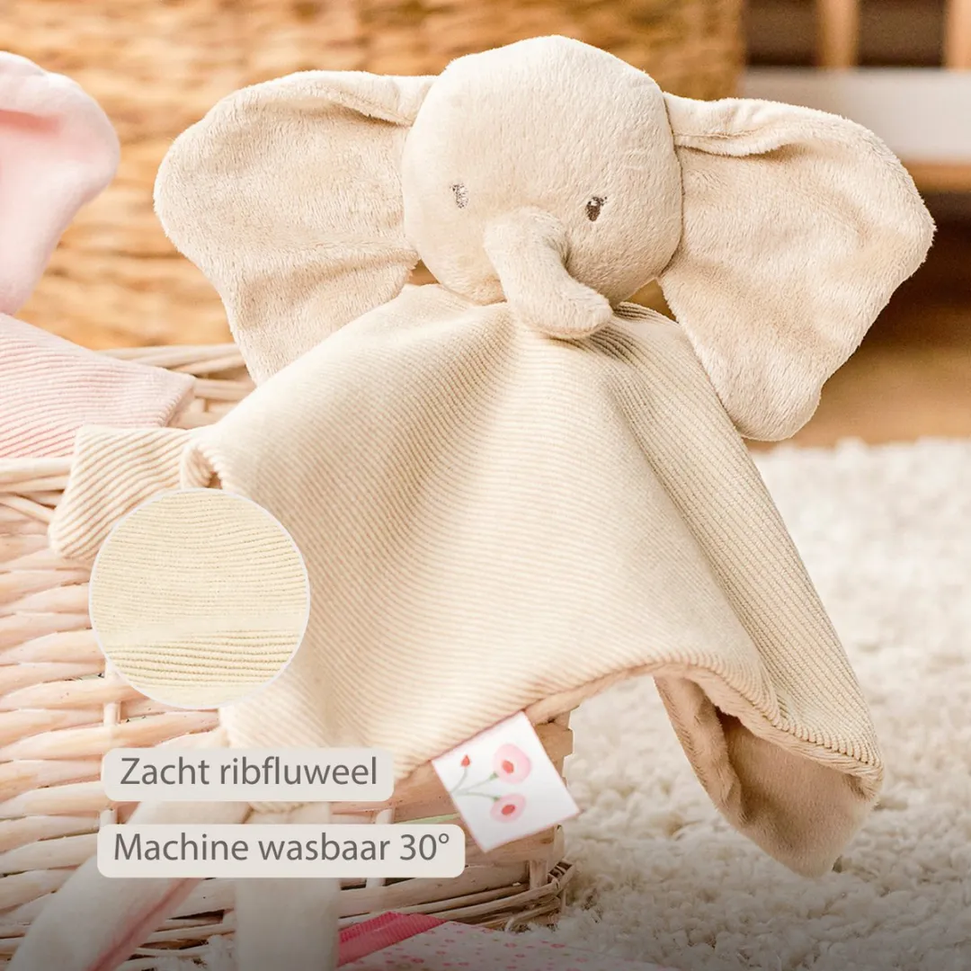 Nattou FanFan Baby Knuffeldoekje Olifant 27x27cm - Zand