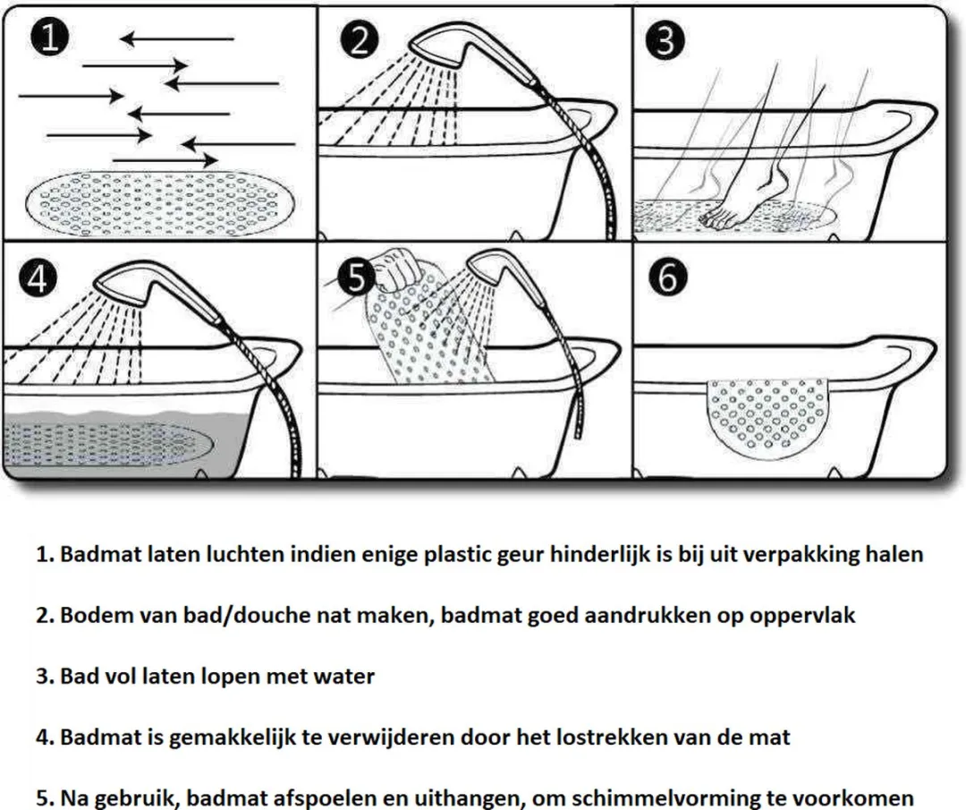 Badmatje - Antislip - Kinder Antislip mat Bad / Douche - Voor kinderen en baby's - mat voor in bad - mat voor in douche - douchemat met zuignappen - 69 x 39 cm - Zebra