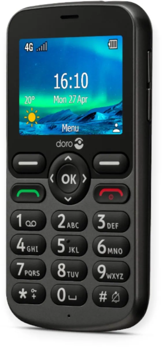 DORO 5860 Eenvoudige Seniorentelefoon - Zwart