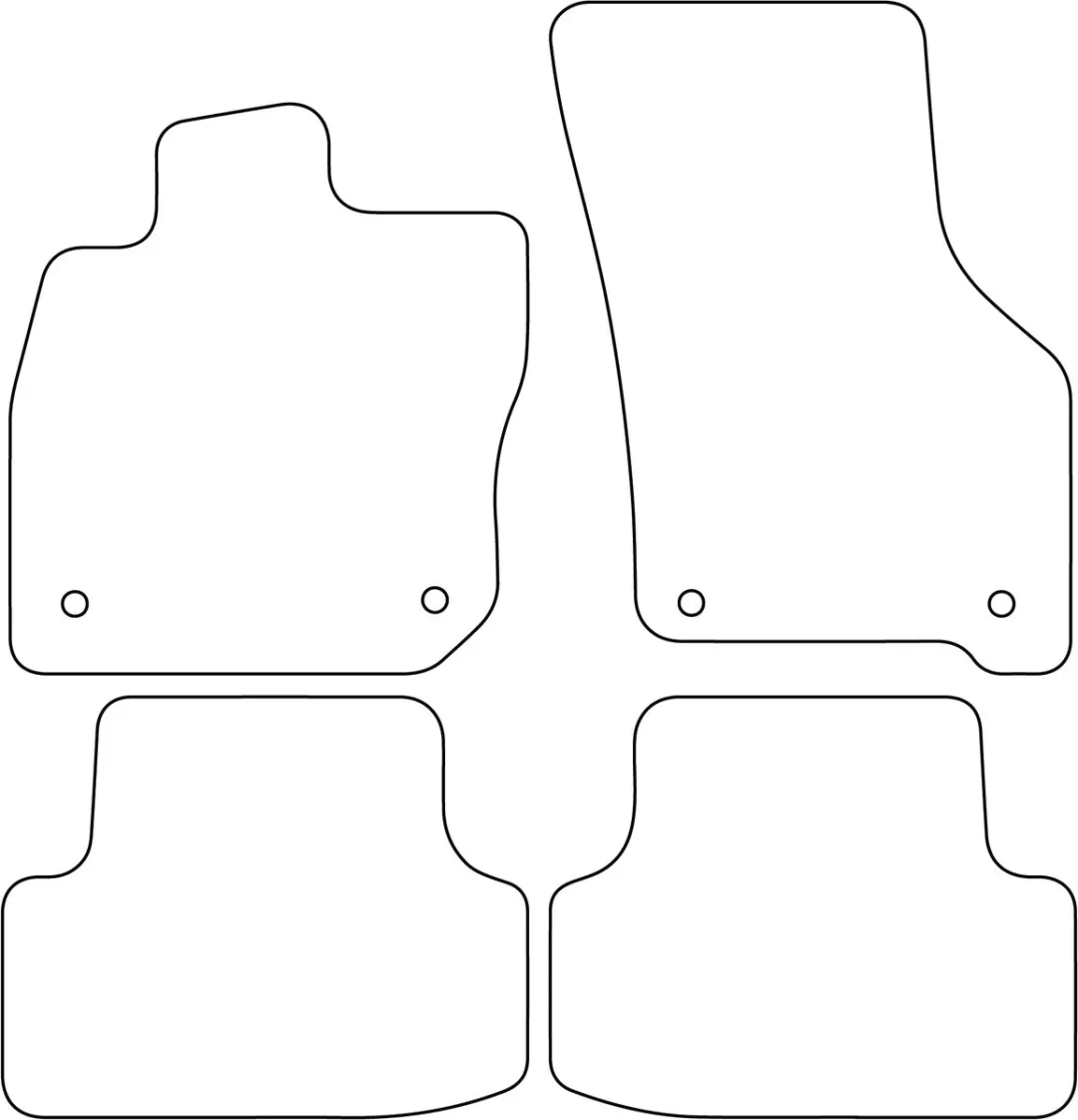 Volkswagen Golf VIII mHEV Velours Vloermatten - 4 Stuks - Zwart