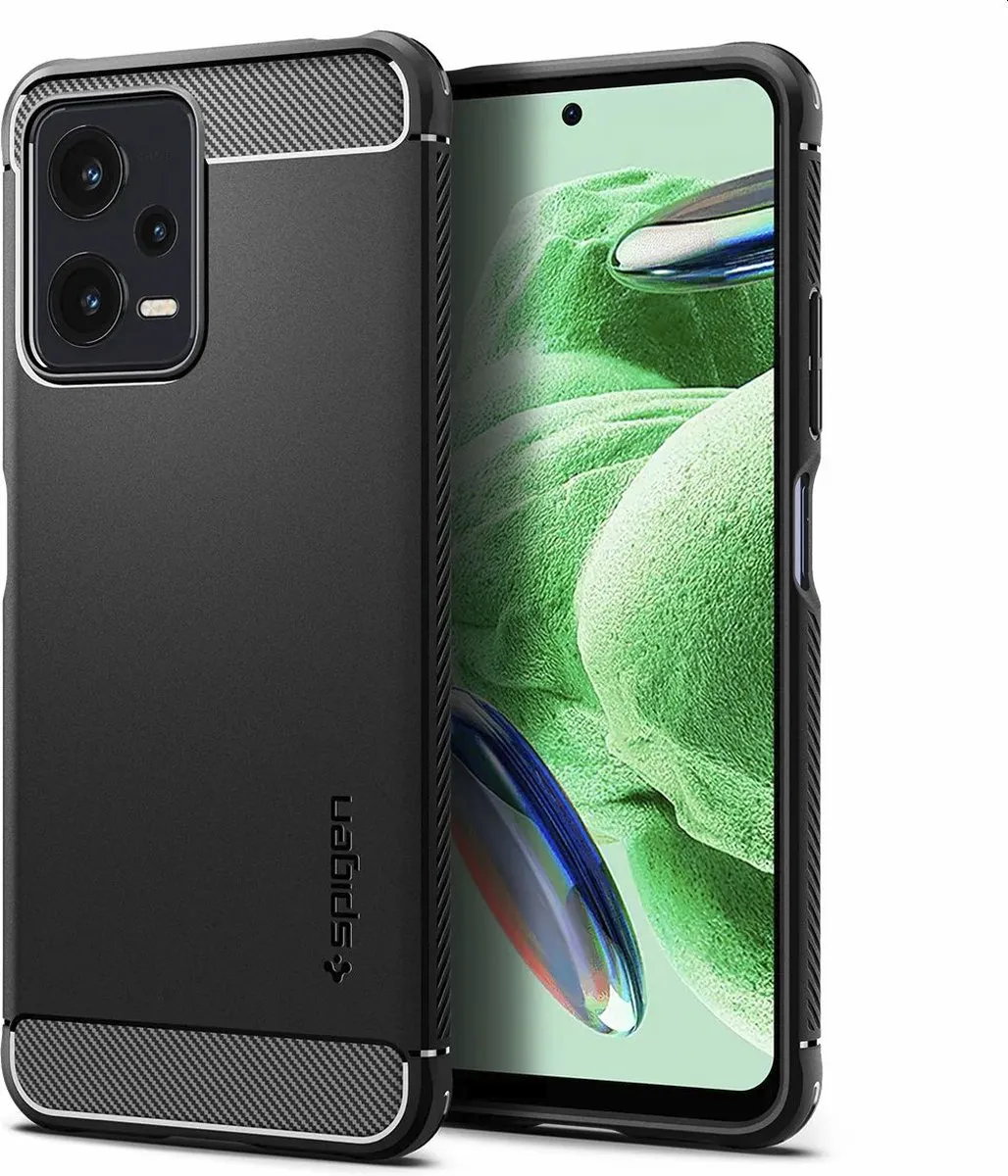 Spigen Rugged Armor ACS05787 Hoesje - Xiaomi Redmi Note 12 5G/Poco X5 - Zwart