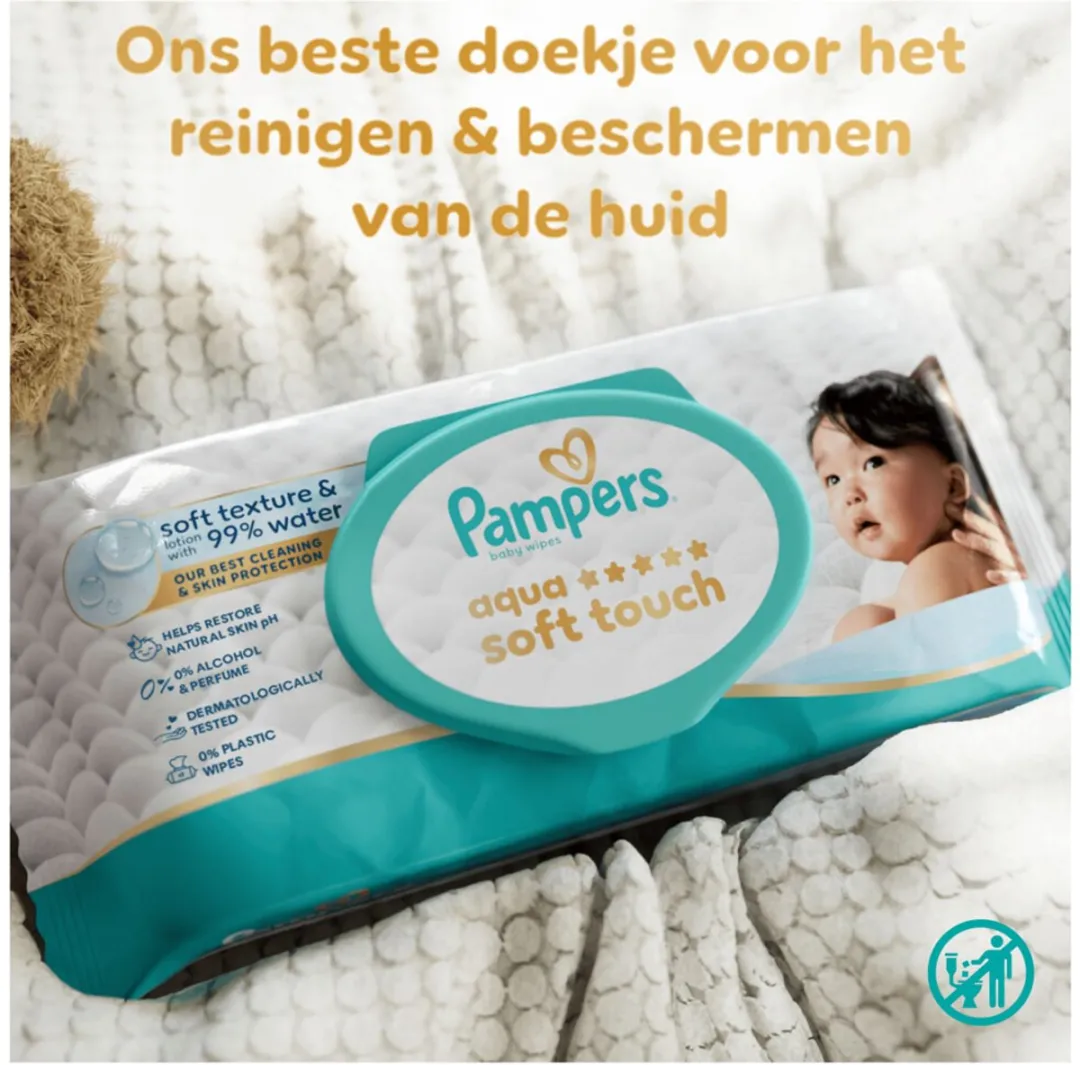 Pampers Aqua Soft Touch Billendoekjes 864 Stuks