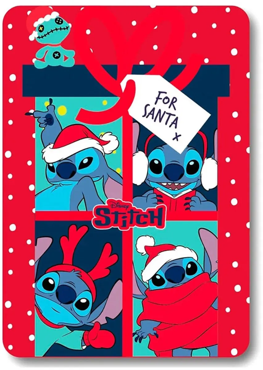 Disney Lilo & Stitch Kerst Polar Deken 100x140cm - Multi Colour