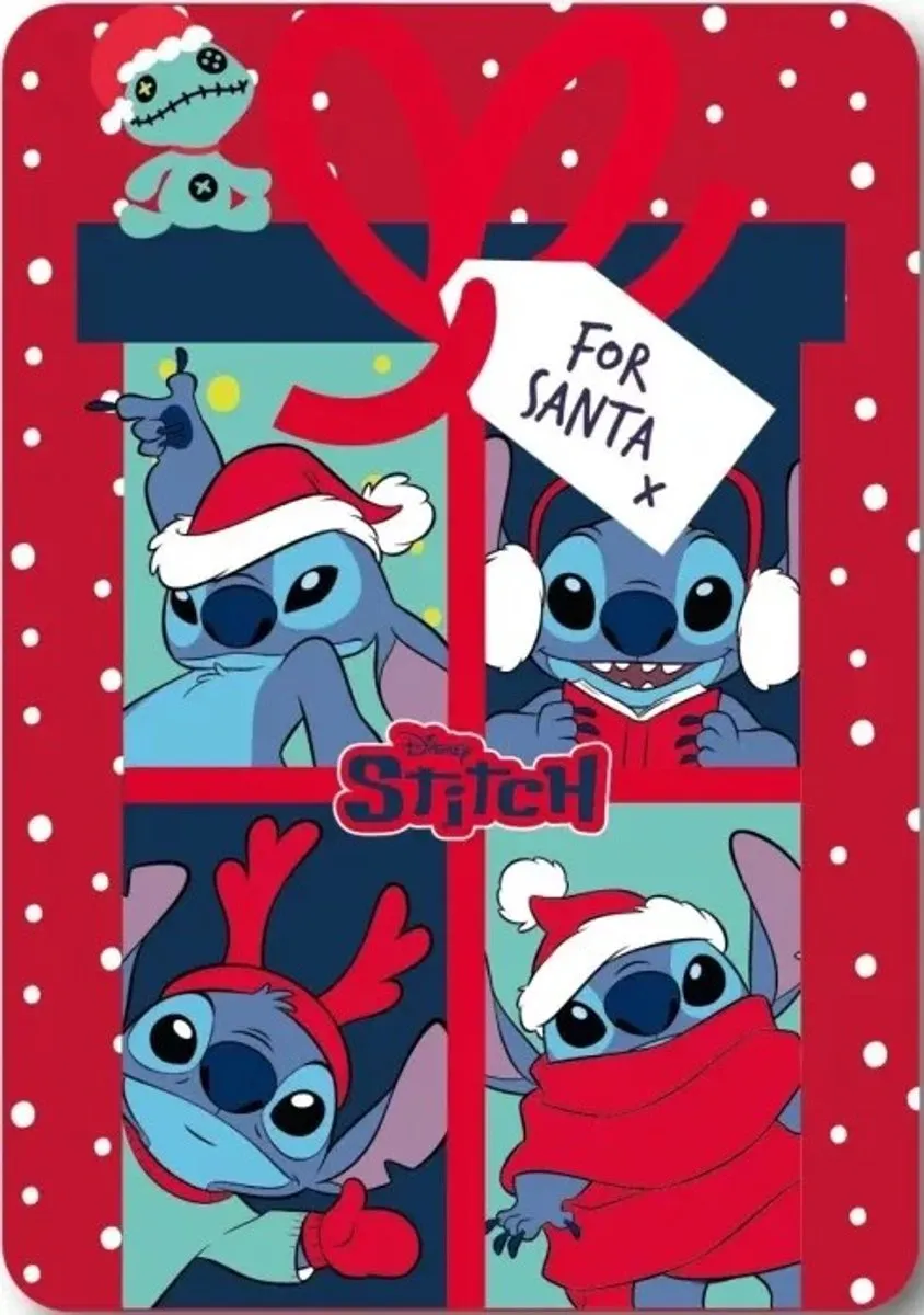 Disney Lilo & Stitch Kerst Polar Deken 100x140cm - Multi Colour