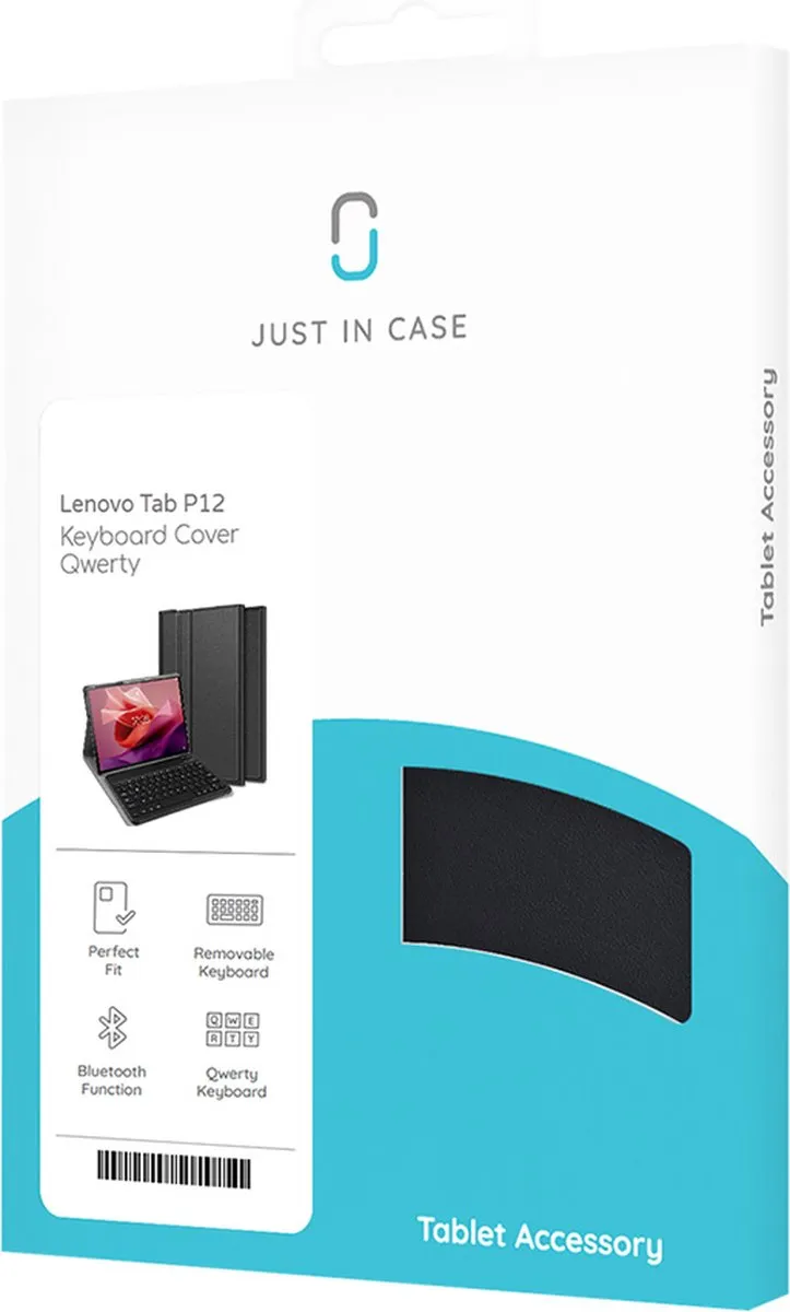 Just in Case Cazy Tablethoes Lenovo Tab P12 - QWERTY Toetsenbord - Zwart