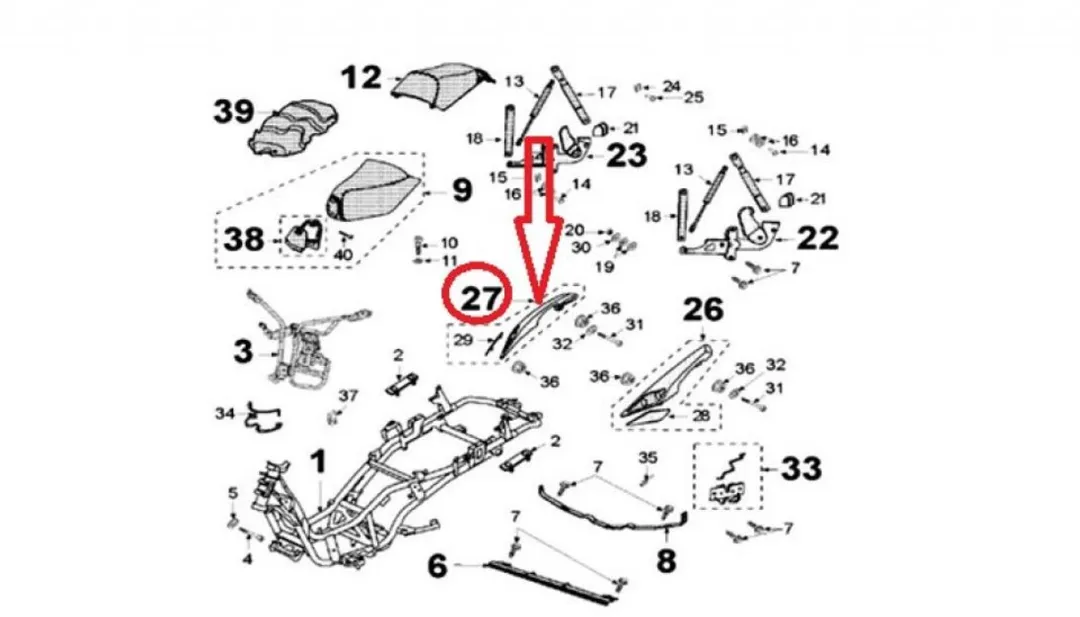 Peugeot 125 Satelis Handgreep Passagier - Zwart