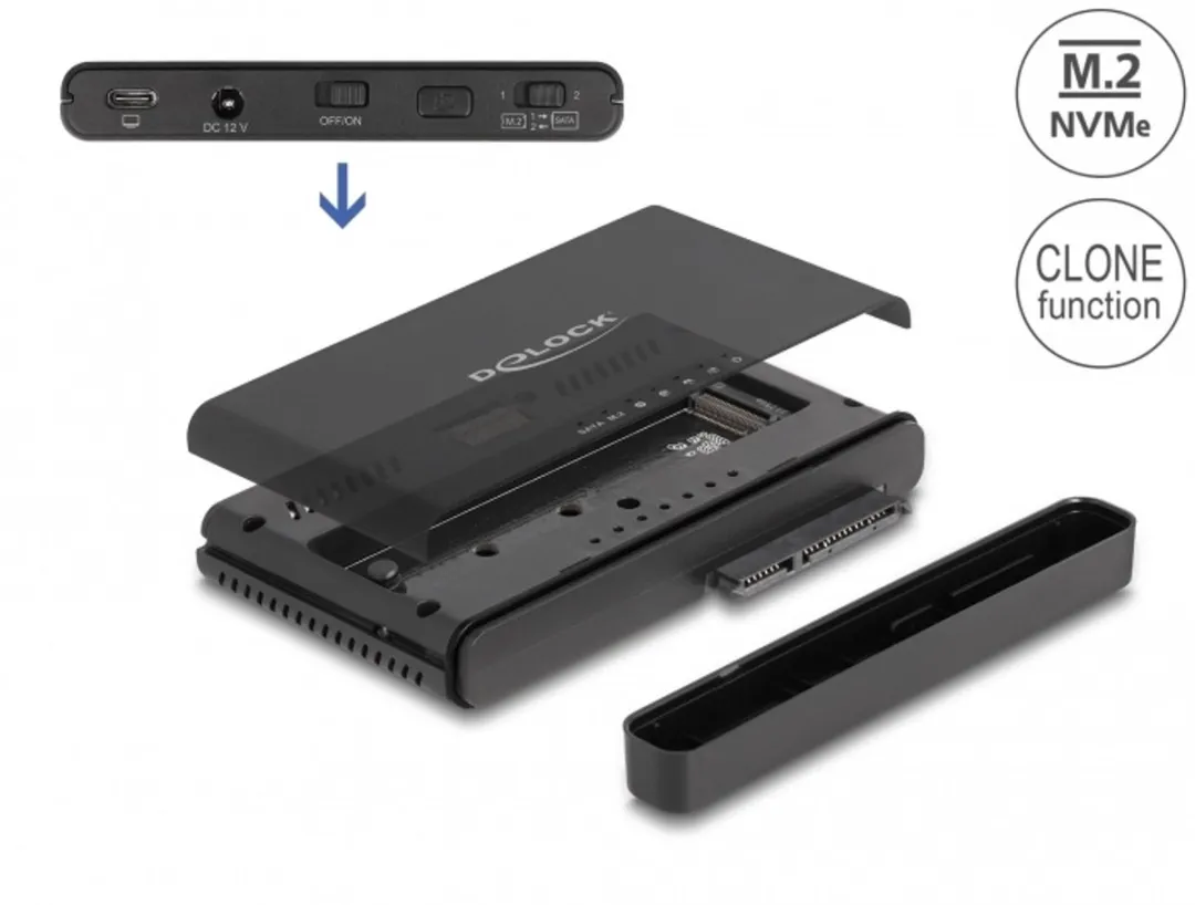 Delock USB-C Converter M.2 NVMe + SATA SSD/HDD