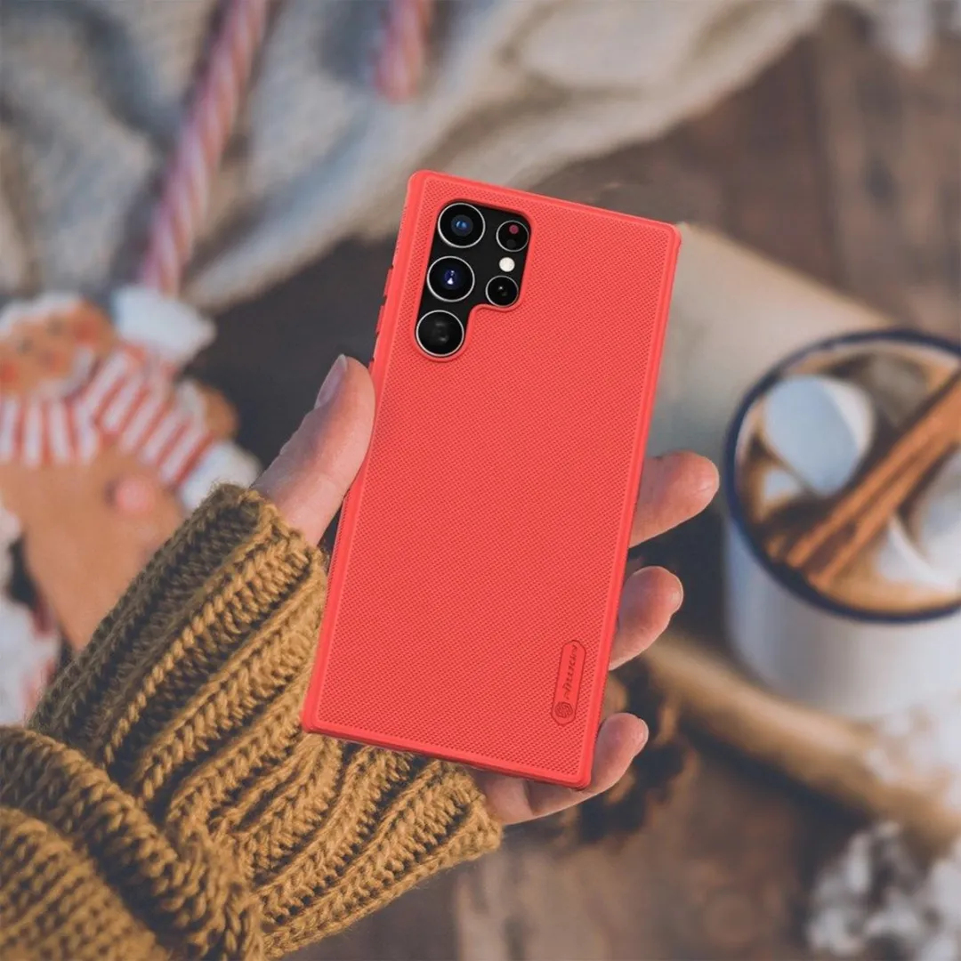 Nillkin Super Frosted Shield Hoesje - Samsung Galaxy S22 Ultra - Rood