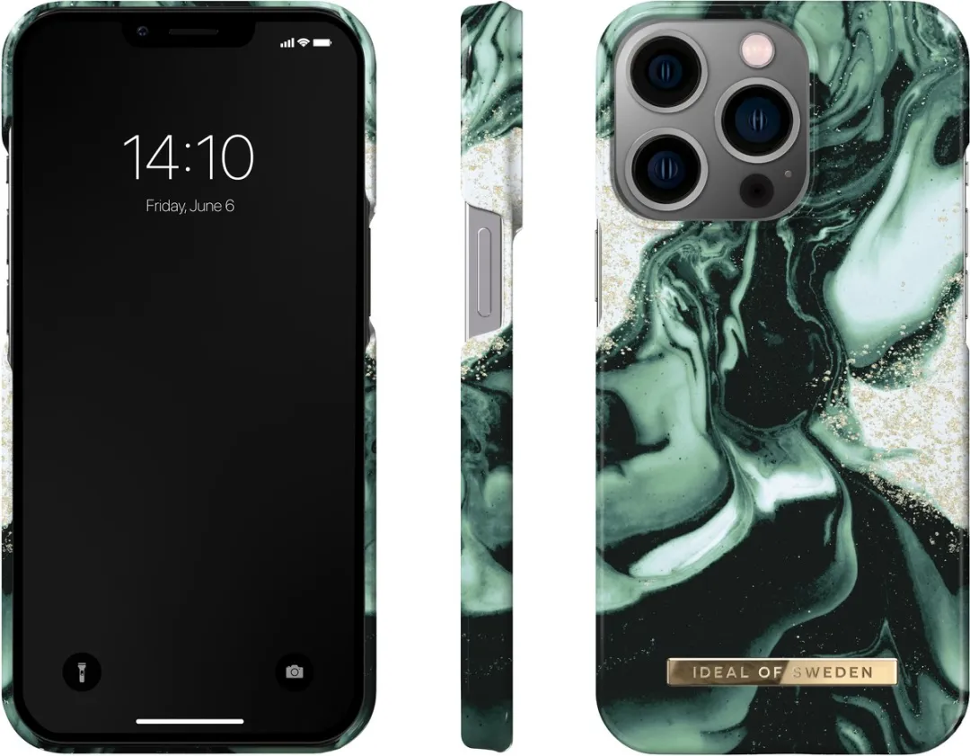 iDeal of Sweden iPhone 13 Pro Hoesje - Golden Olive Marble