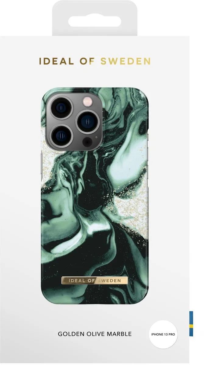 iDeal of Sweden iPhone 13 Pro Hoesje - Golden Olive Marble