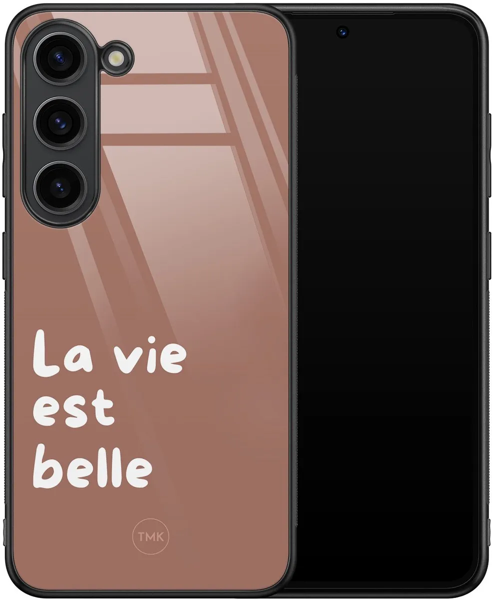 Casevibes Hoesje Samsung Galaxy S23 - Bruin La Vie Est Belle