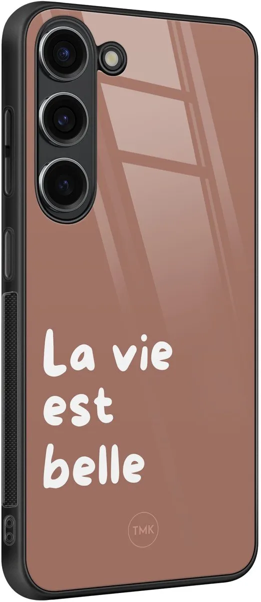Casevibes Hoesje Samsung Galaxy S23 - Bruin La Vie Est Belle