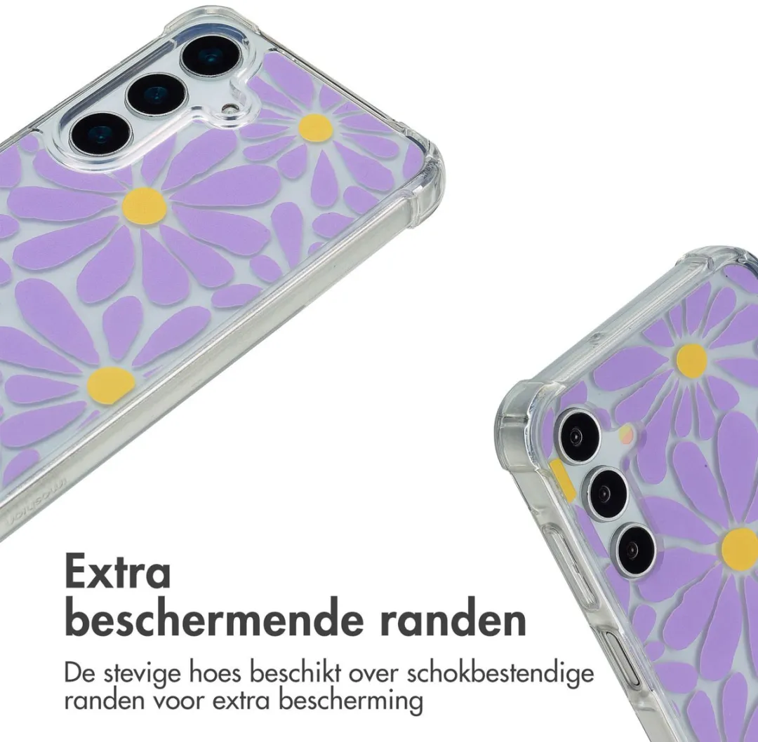 Imoshion Hoesje Samsung Galaxy A15 5G - Tropical Violet Flowers Connect