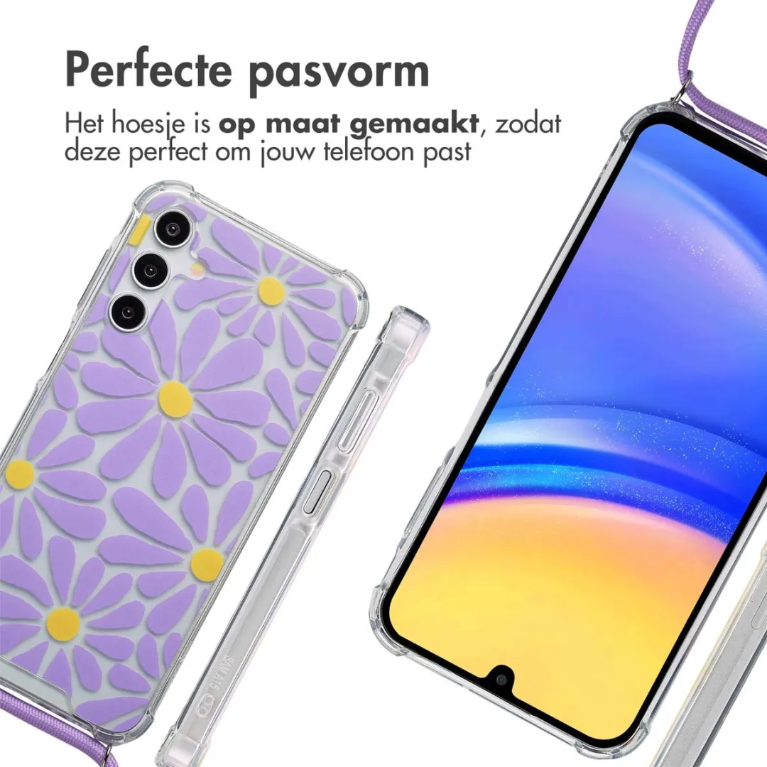 Imoshion Hoesje Samsung Galaxy A15 5G - Tropical Violet Flowers Connect