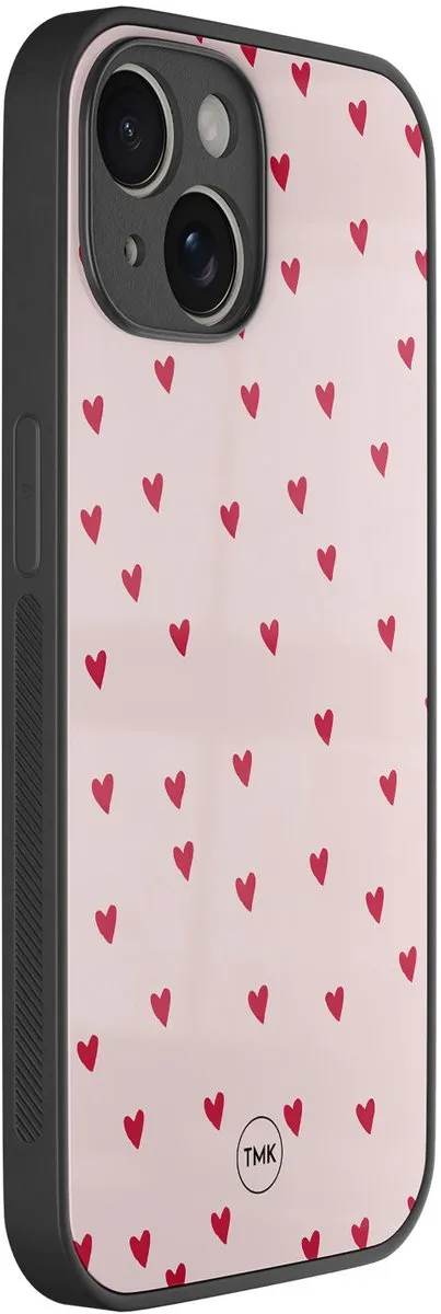 Casevibes iPhone 14 Hoesje Roze Cute Hearts - TPU Glossy