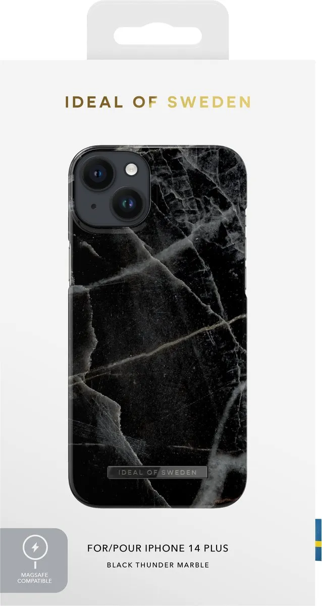 iDeal of Sweden iPhone 14 Plus Black Thunder Marble MagSafe Hoesje - IDFCMTE22-I2267-358 - afbeelding 4 van 6