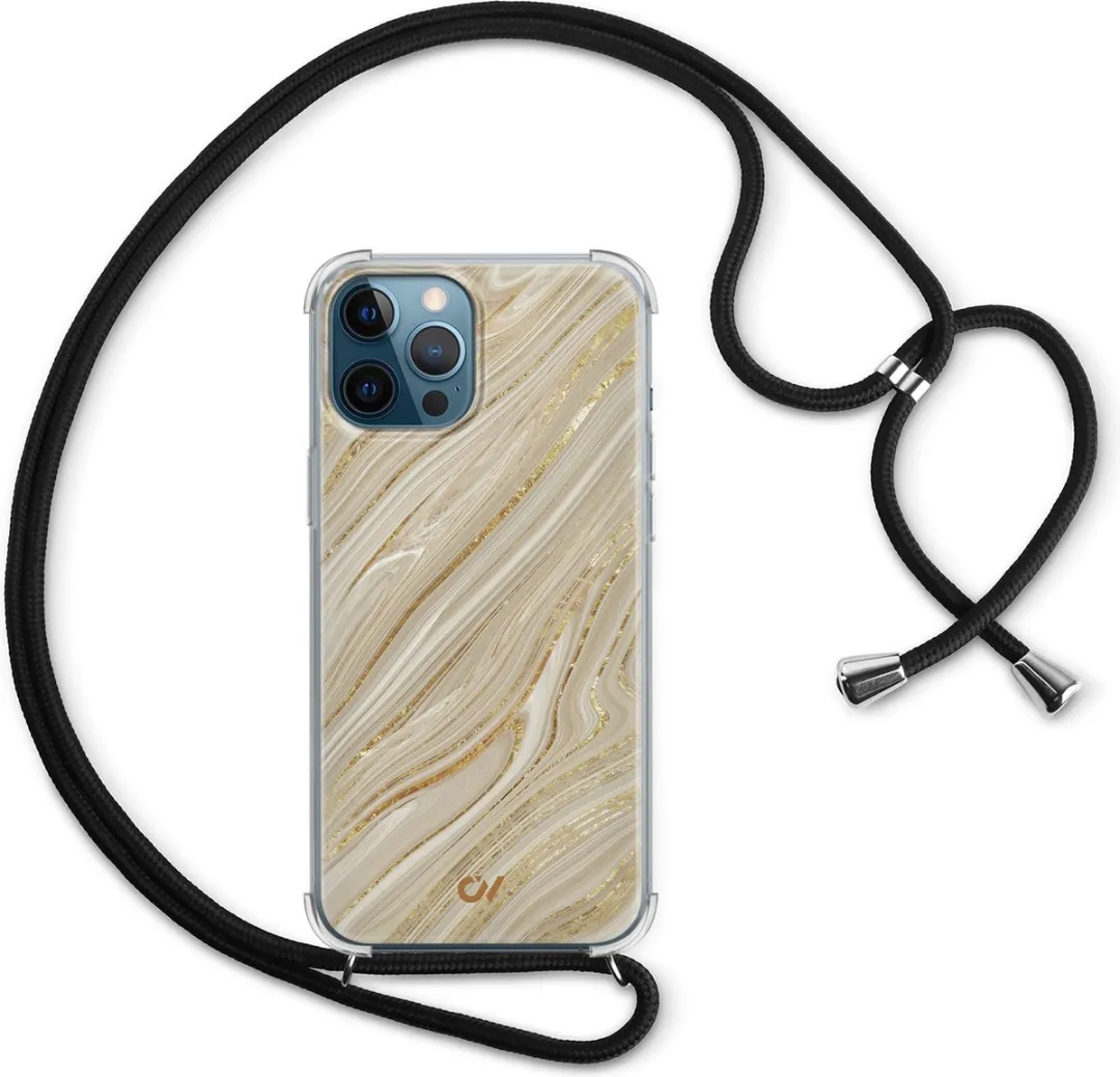 Casevibes Telefoonhoesje iPhone 12 Golden Marble C/12/UV/003