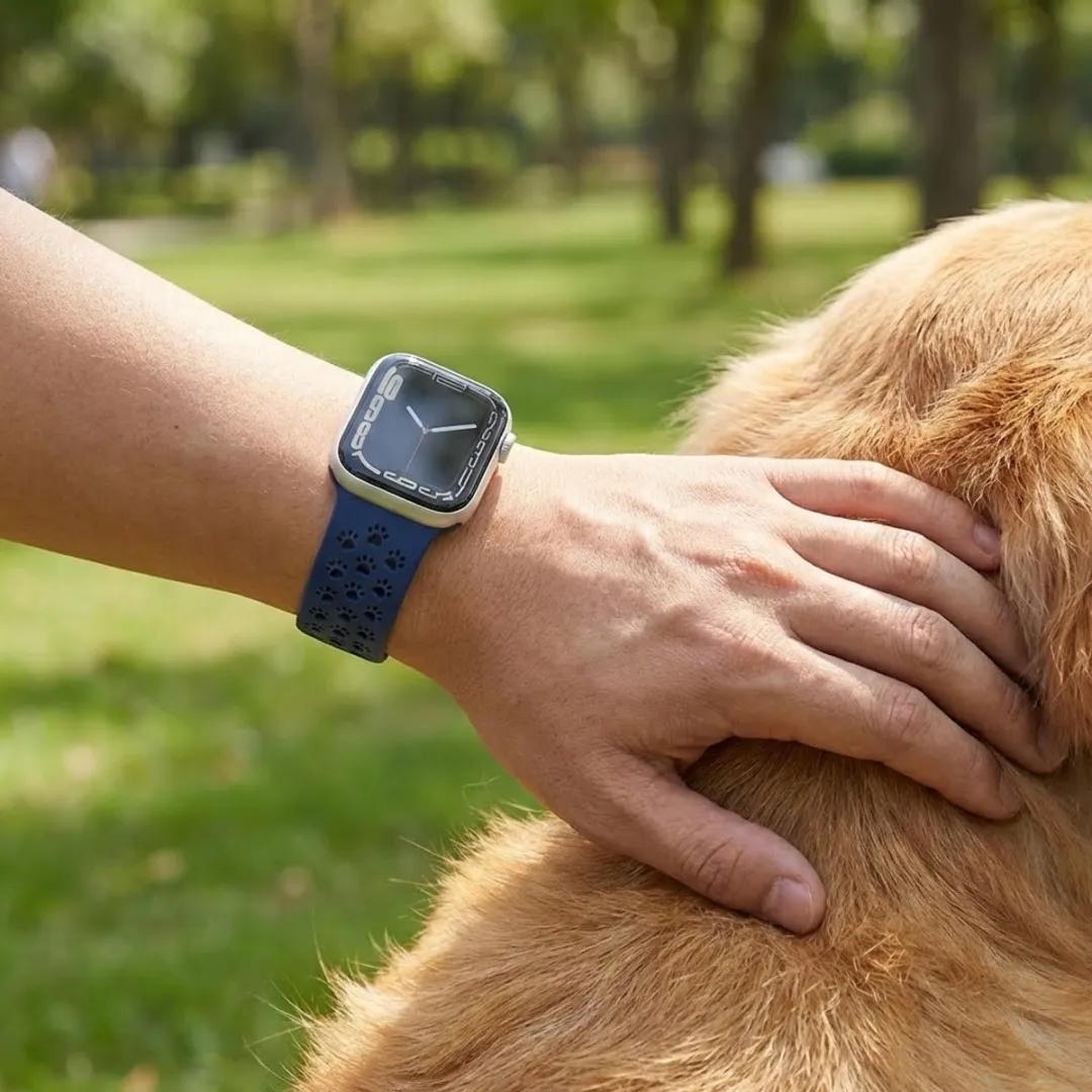 NuveX Blauw Siliconen Horlogebandje Apple Watch 41mm - Sportief
