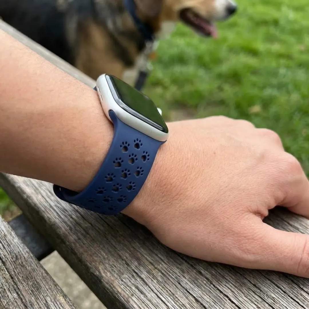 NuveX Blauw Siliconen Horlogebandje Apple Watch 41mm - Sportief