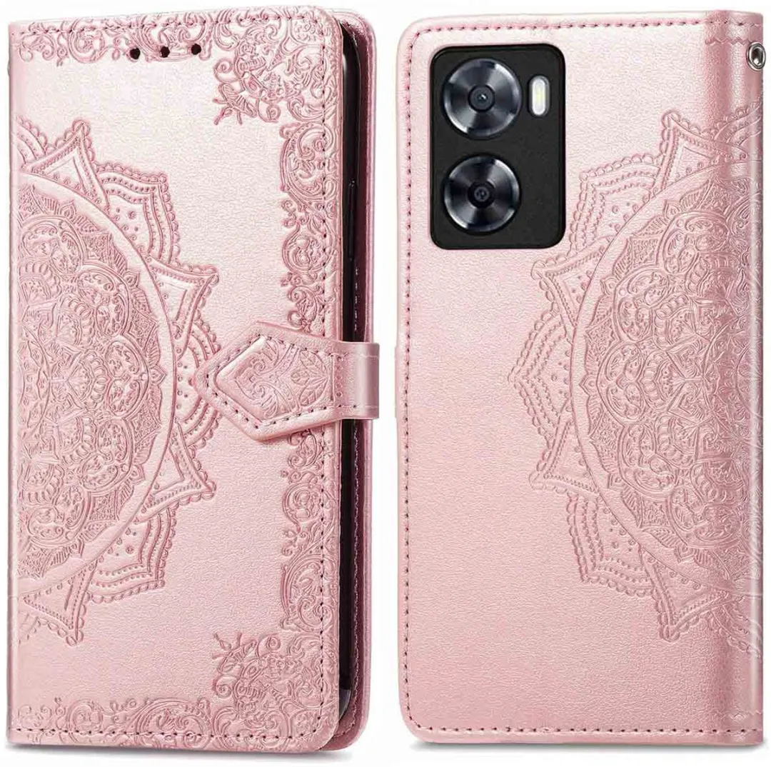 imoshion Hoesje Oppo A57/A57s - Mandala Bookcase - Rosé Goud