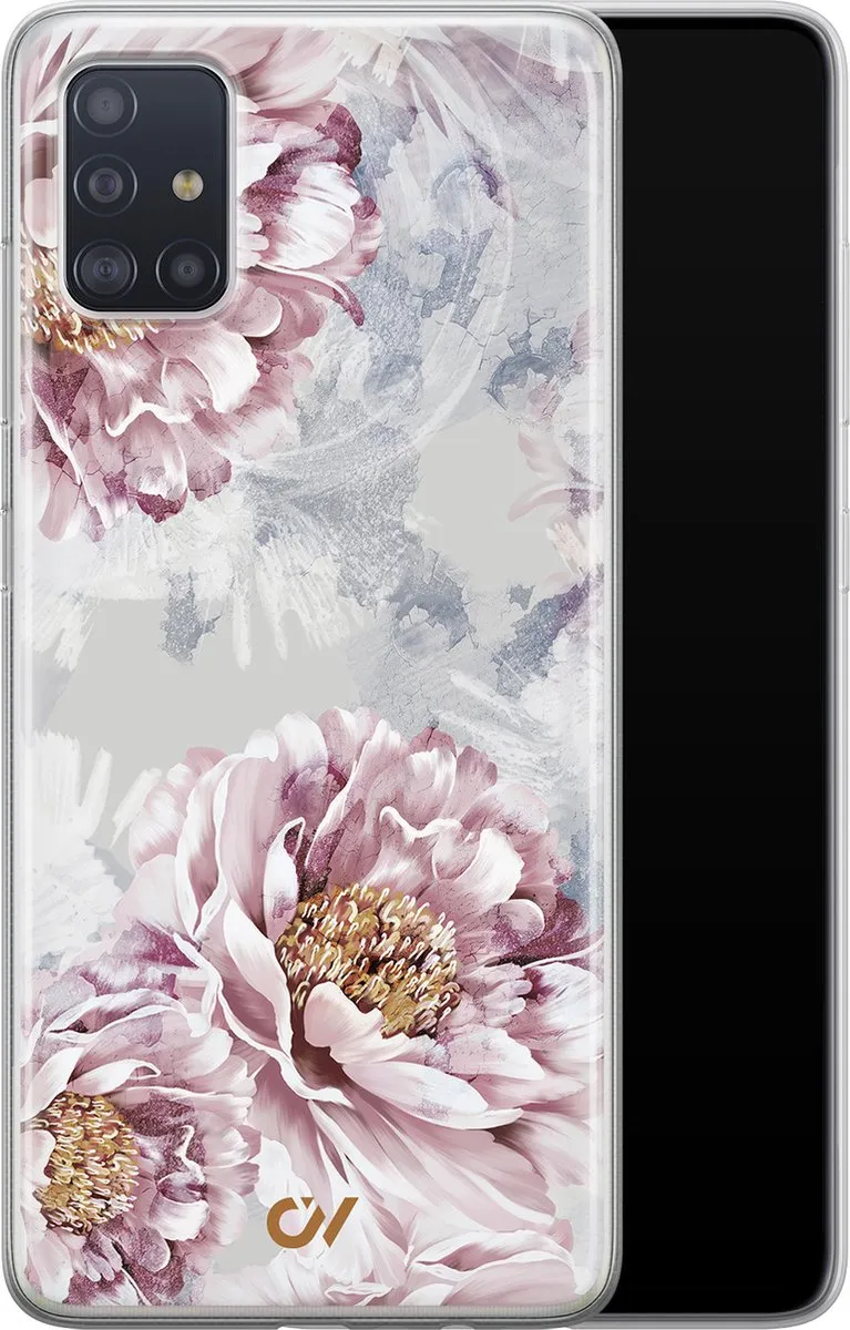 Casevibes Samsung Galaxy A51 Hoesje - Floral Print - Beige