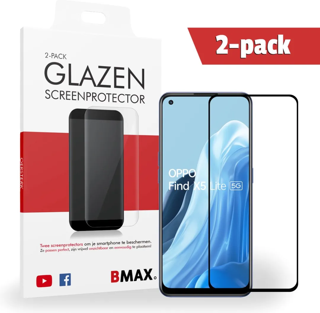 BMAX OPPO Find X5 Lite Screenprotector 2 Stuks