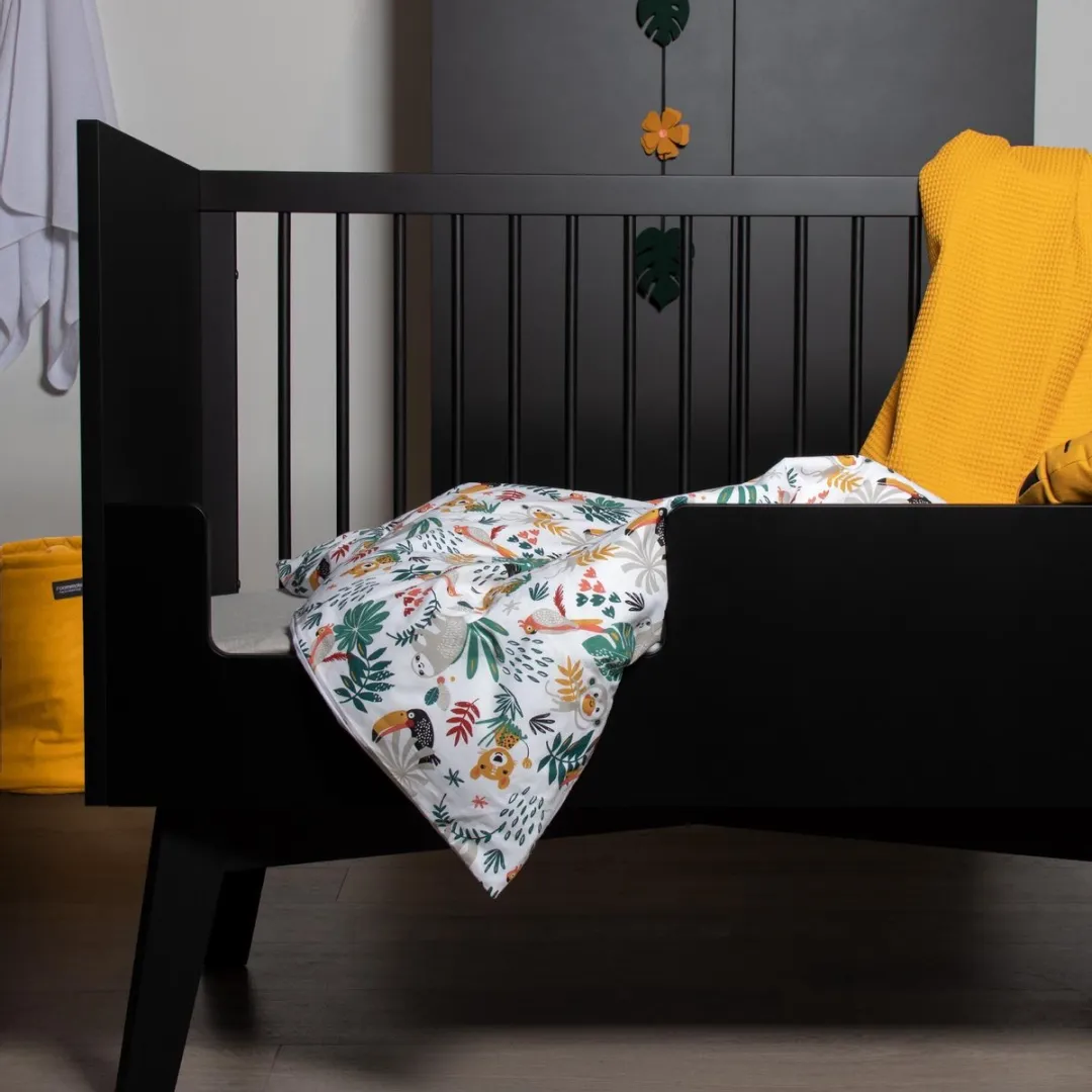 BINK Bedding Zoë Dekbedovertrek 135x100cm - Oker/Zwart/Wit/Groen/Grijs
