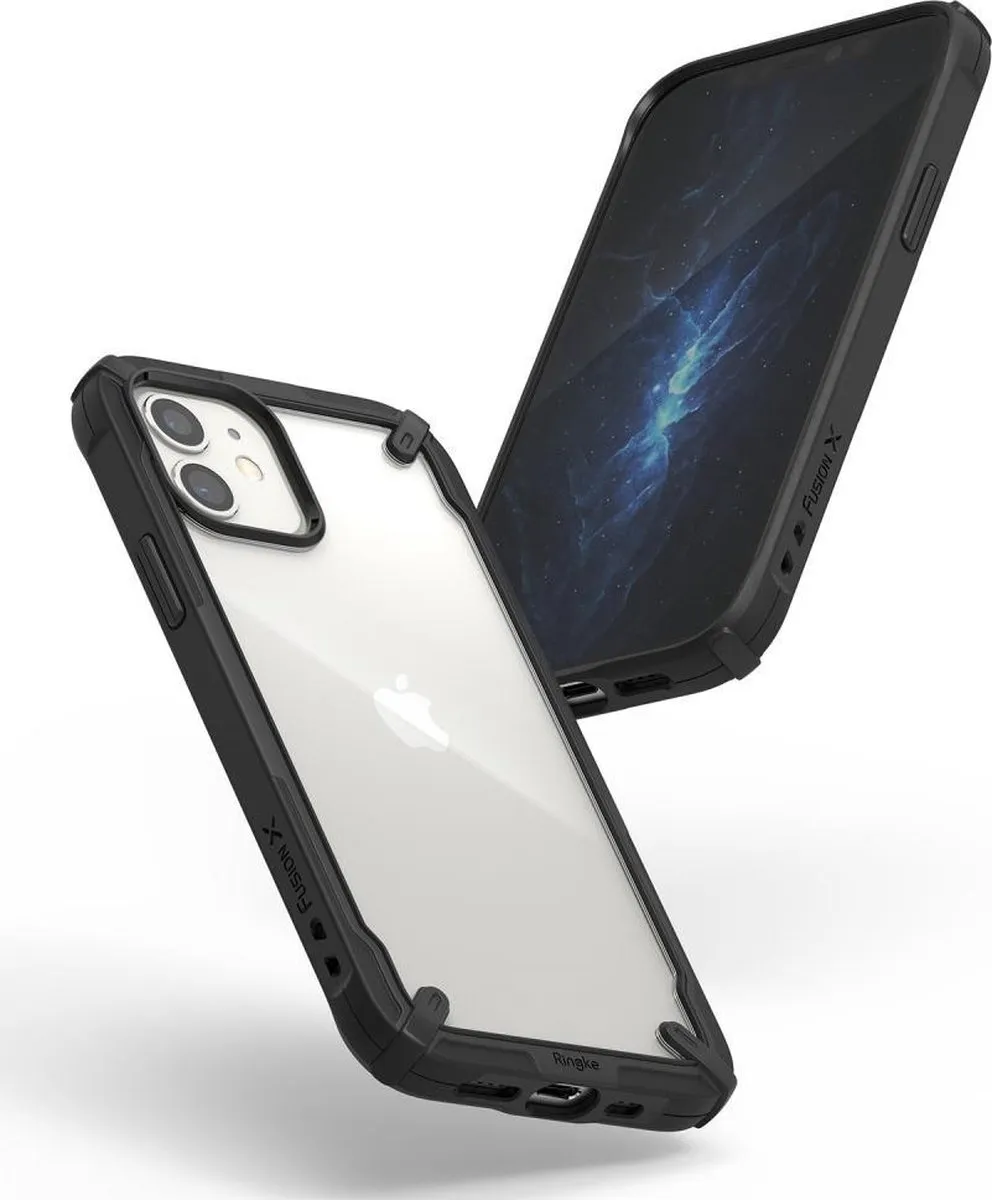 Ringke Fusion X Guard Backcover - iPhone 12 Mini - Zwart - afbeelding 6 van 6