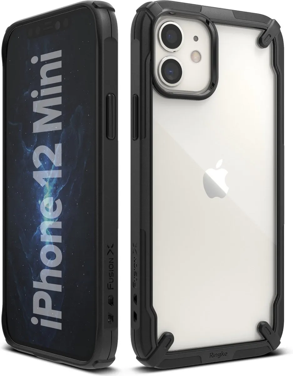 Ringke Fusion X Guard Backcover - iPhone 12 Mini - Zwart