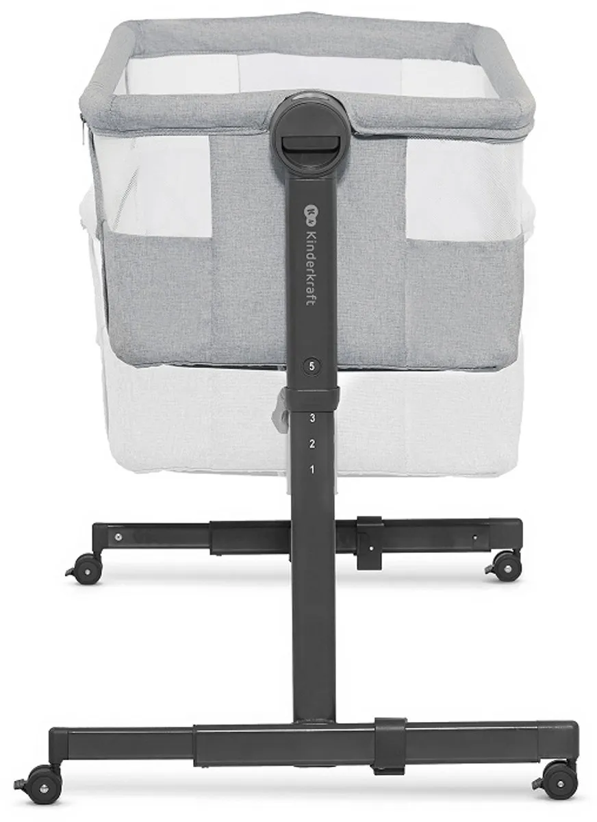 KinderKraft NESTEE UP 2 Bijzetbed - Co-sleeper 2w1 - Grijs