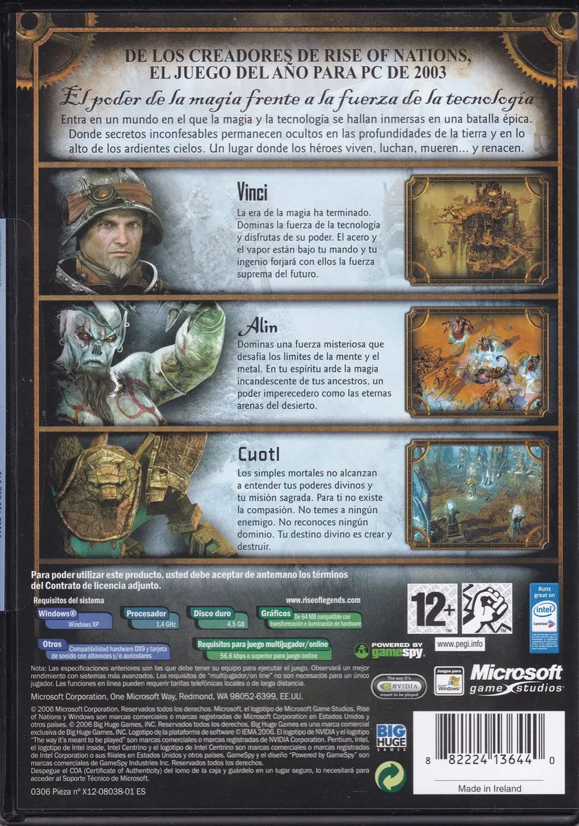 Microsoft Rise of Nations Rise of Legends - ES PC