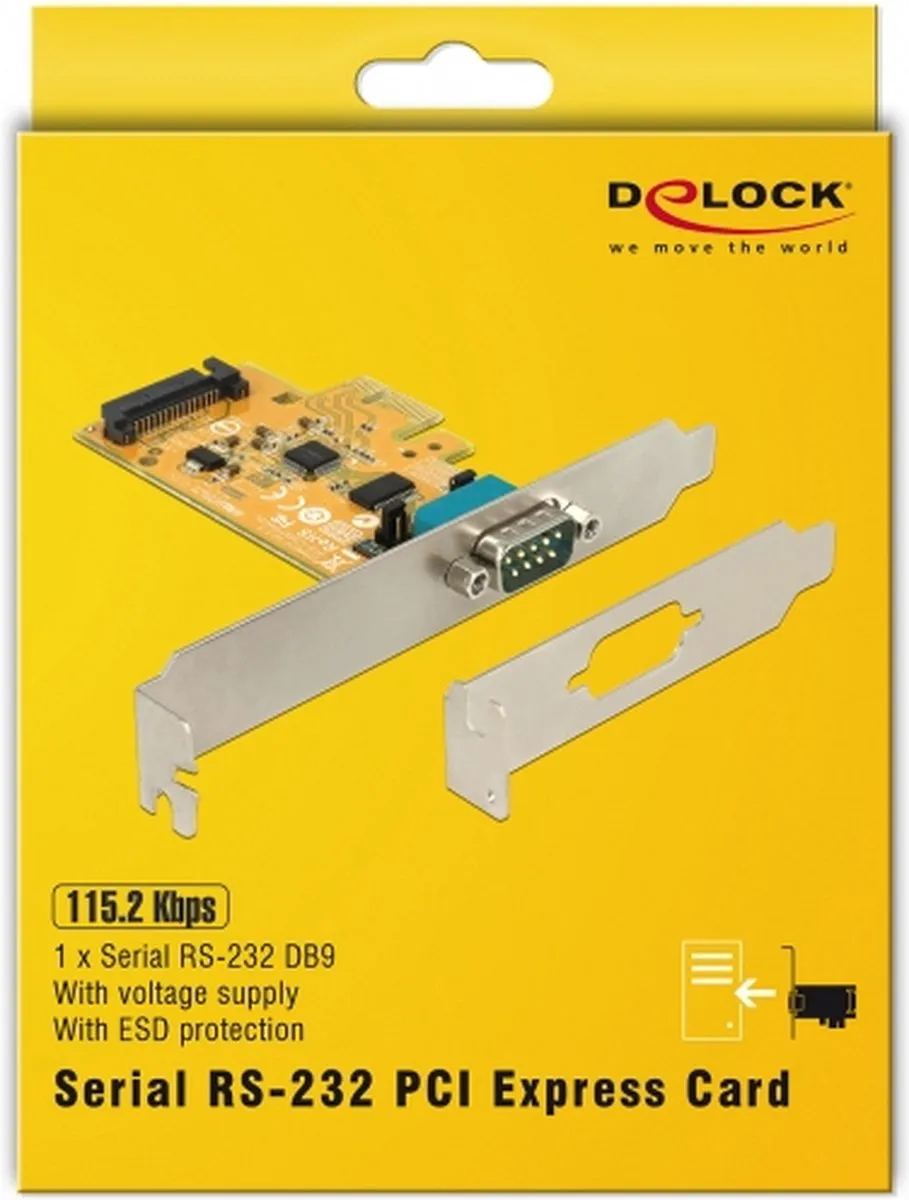 Delock PCIe Kaart 1x Seriële Poort - ESD-bescherming