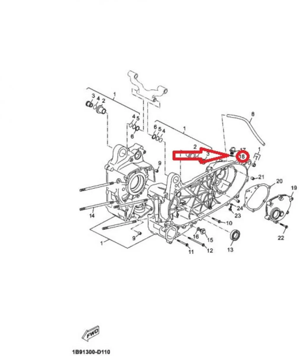 Yamaha 250 Xmax 93210-14X01 Motorjoint