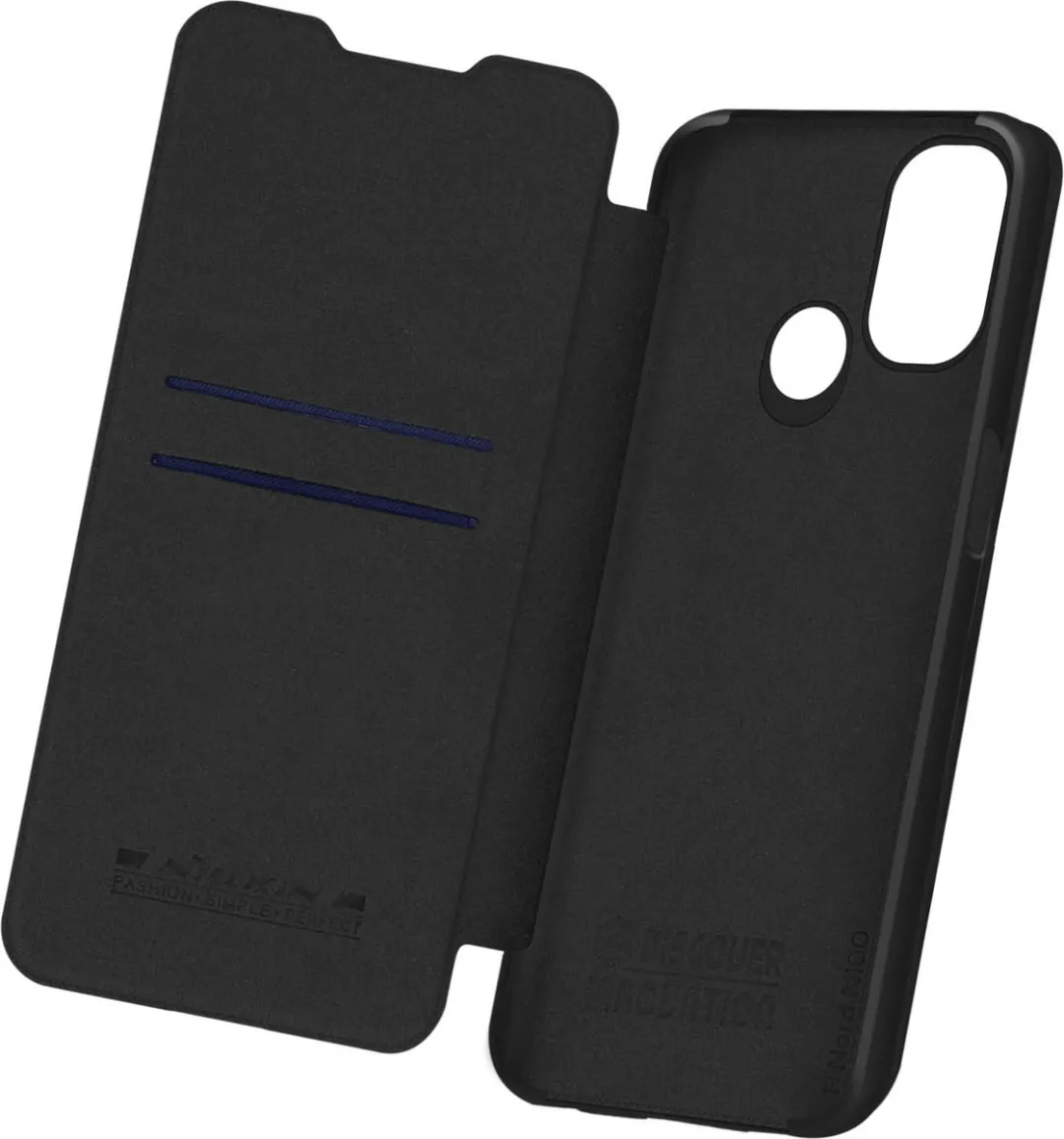 Nillkin Qin Hoes OnePlus Nord N100 - Zwart