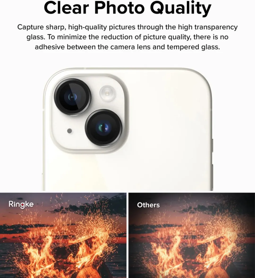 Ringke Frame Glass iPhone 15/15 Plus - Camera Beschermglas