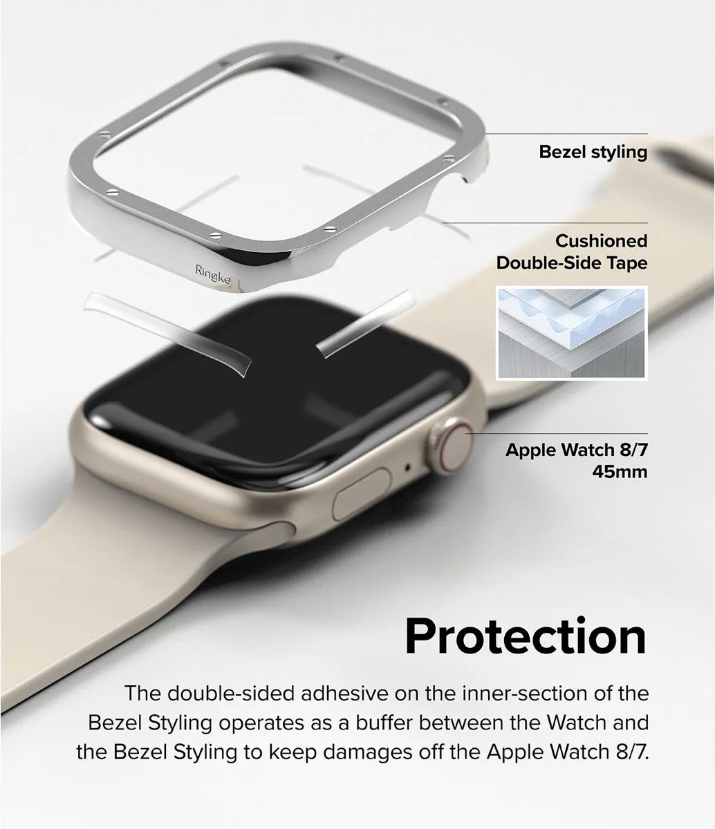 Ringke Bezel Styling Apple Watch Series 7/8/9 45mm - Zilver