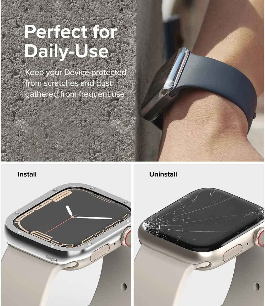 Ringke Bezel Styling Apple Watch Series 7/8/9 45mm - Zilver