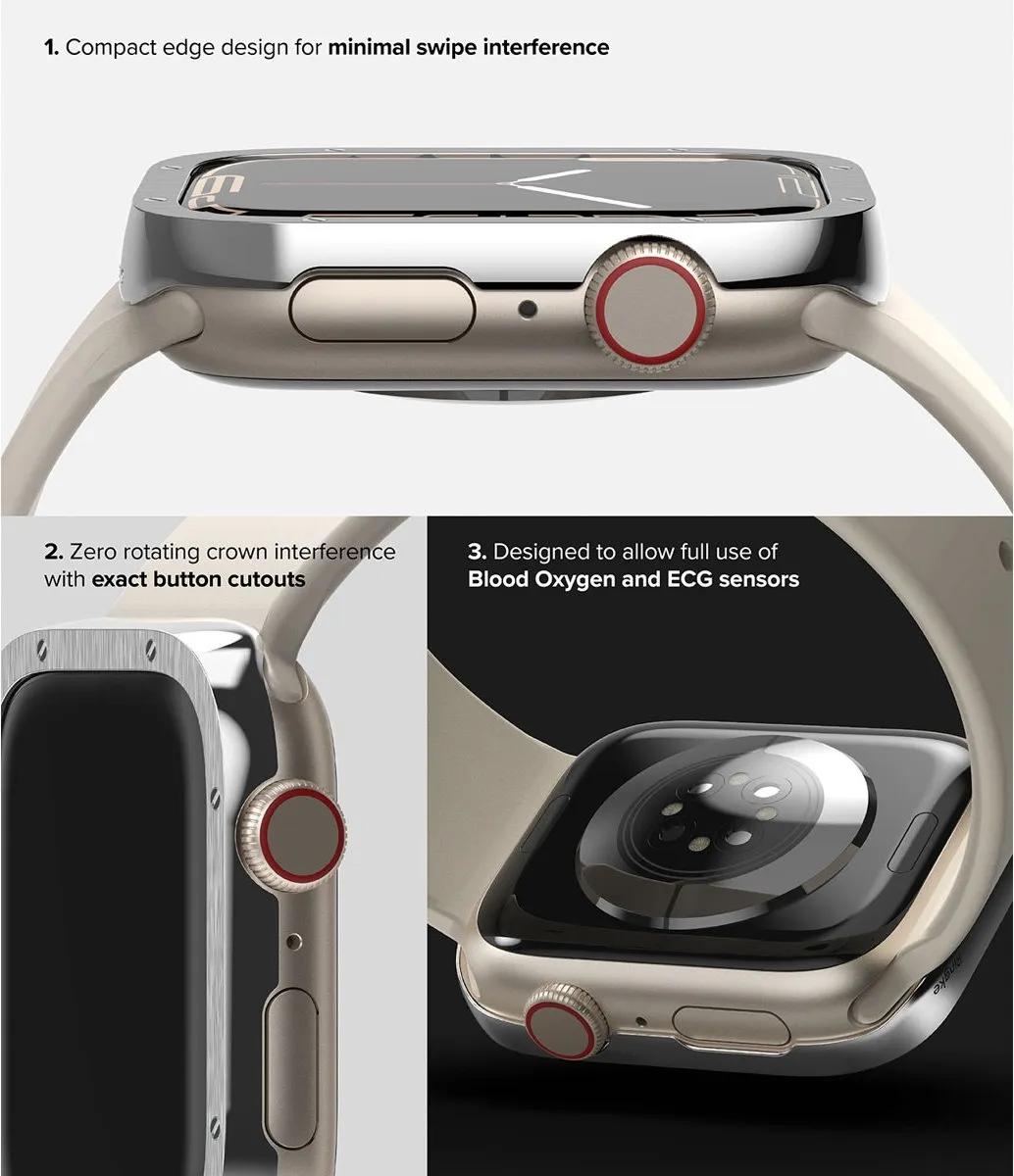 Ringke Bezel Styling Apple Watch Series 7/8/9 45mm - Zilver