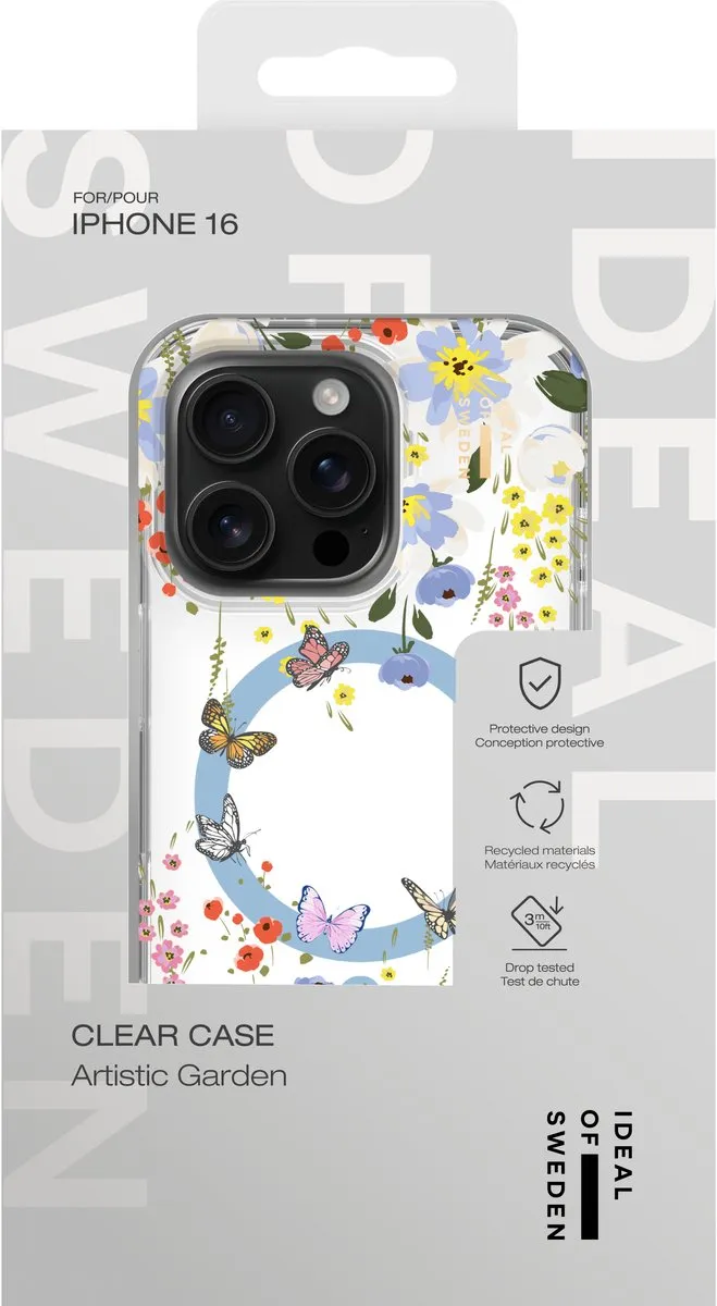 iDeal of Sweden Clear Case iPhone 16 - Artistic Garden - MagSafe