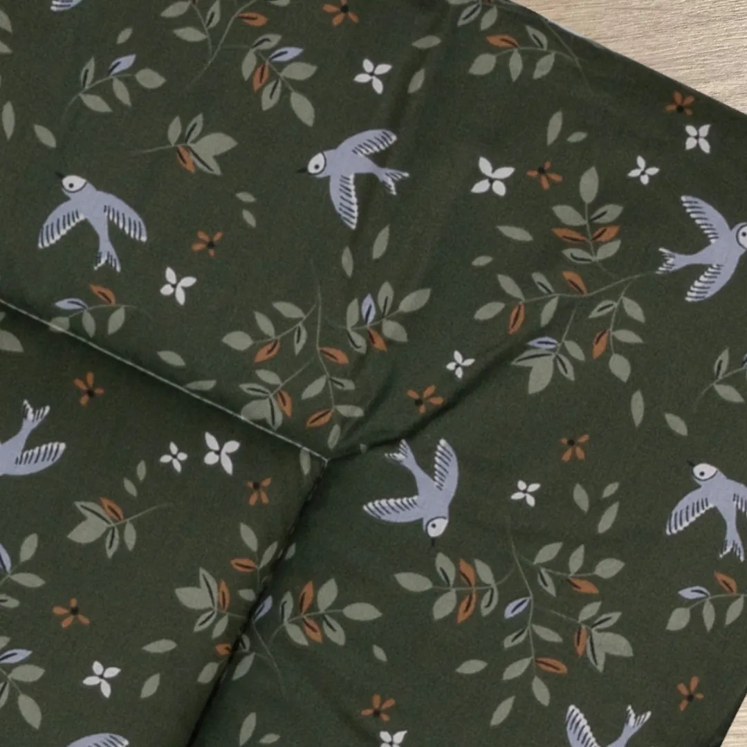 BINK Bedding Boxkleed Merel 71x122cm - Fiberfill 400g - Groene bloemen