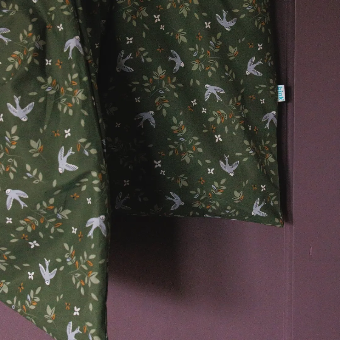 BINK Bedding Boxkleed Merel 71x122cm - Fiberfill 400g - Groene bloemen