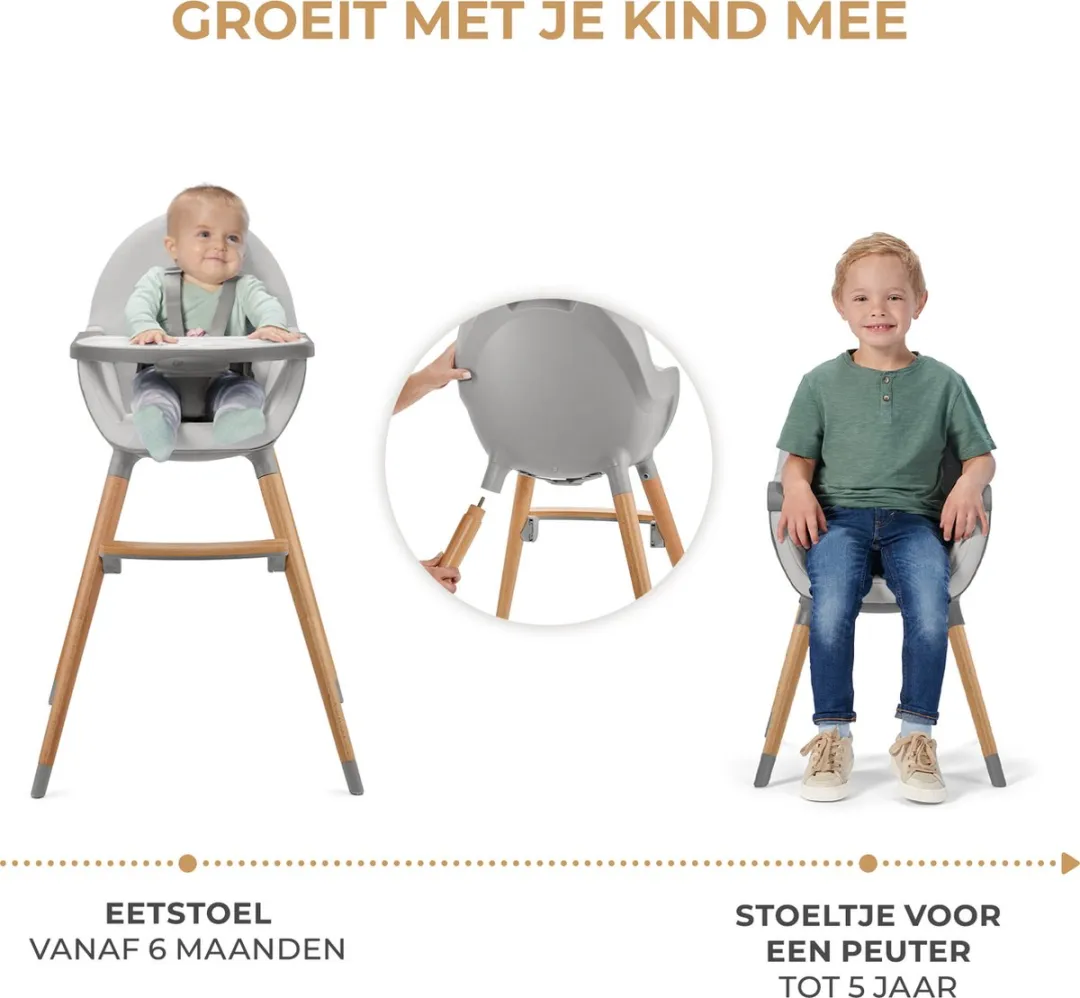KinderKraft FINI 2 Kinderstoel 2-in-1 - Grijs