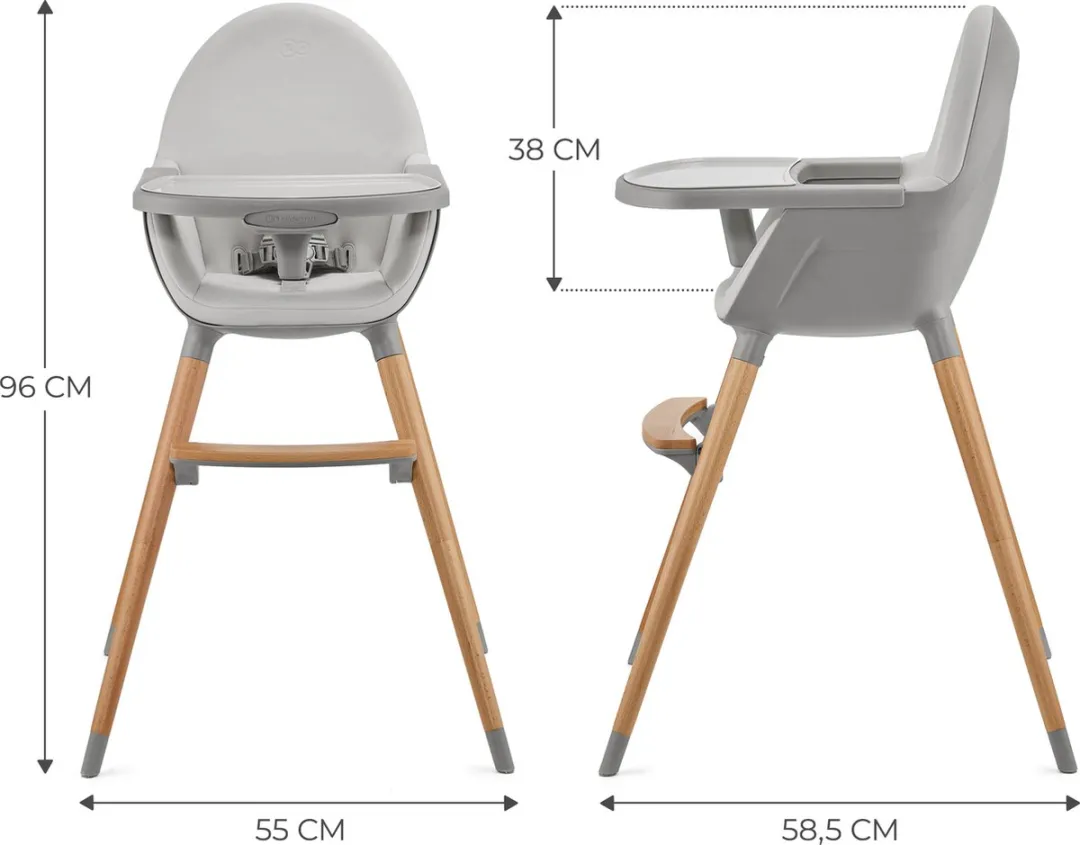 KinderKraft FINI 2 Kinderstoel 2-in-1 - Grijs