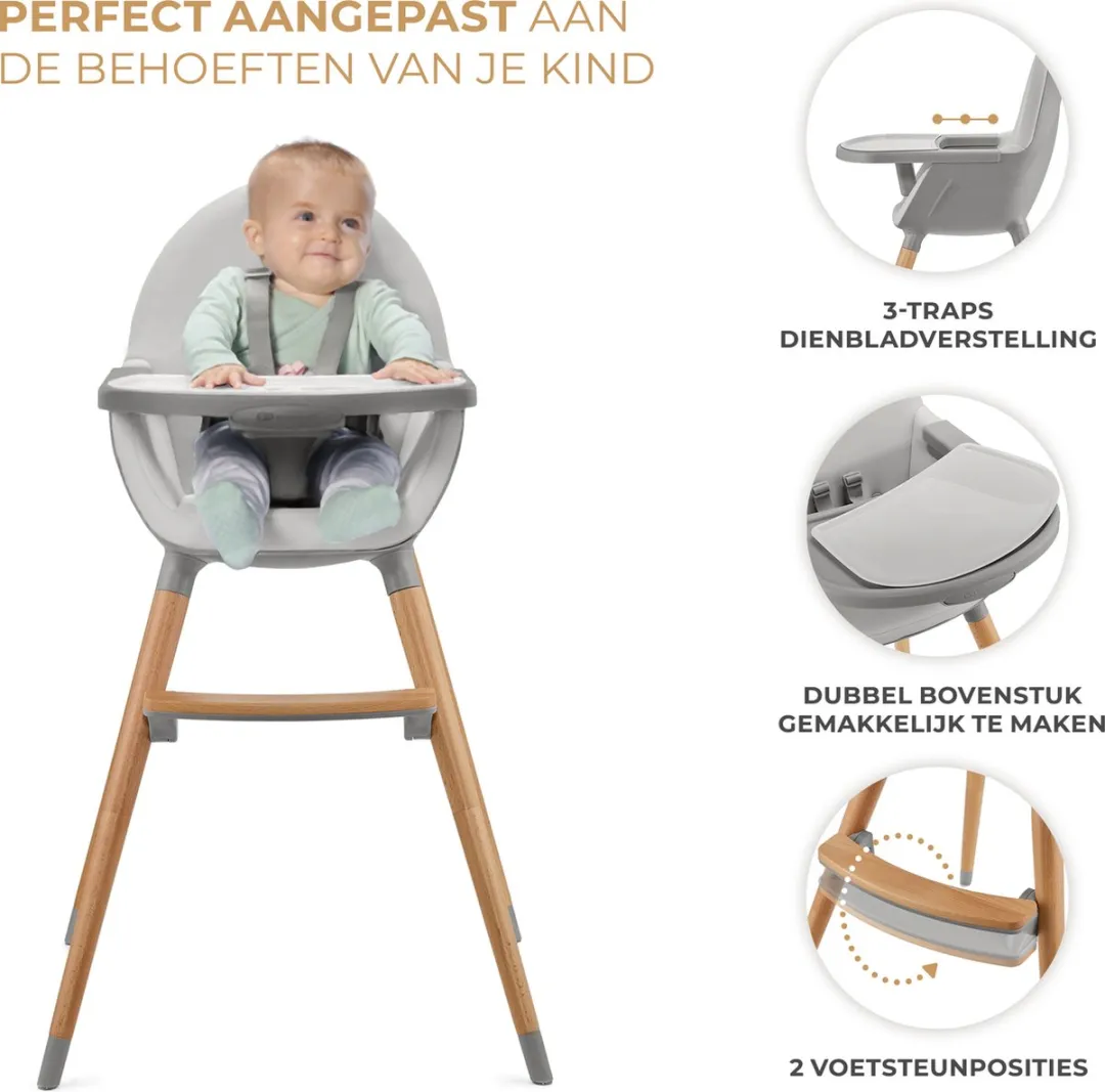 KinderKraft FINI 2 Kinderstoel 2-in-1 - Grijs